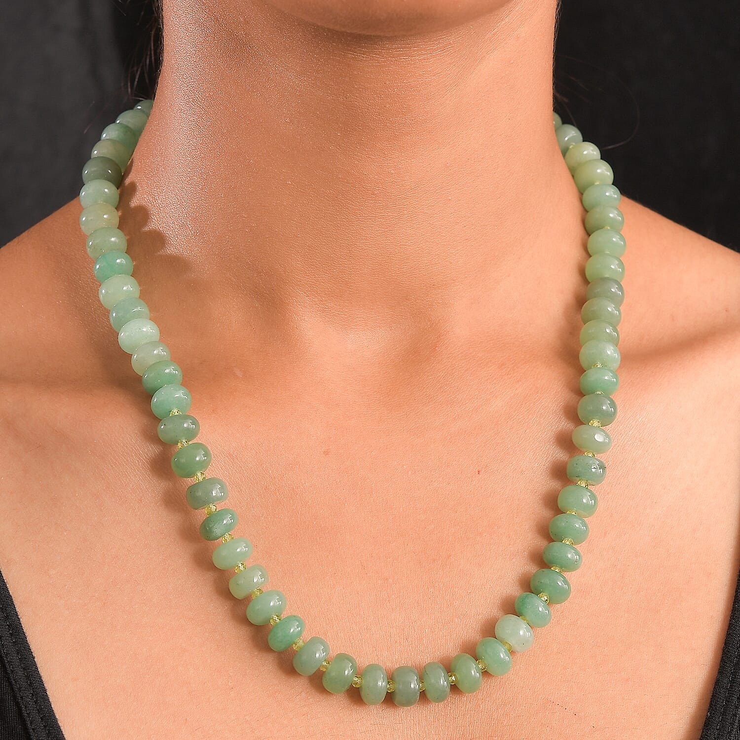 Green Aventurine & Peridot Necklace (Size - 20) 310.00 Ct.