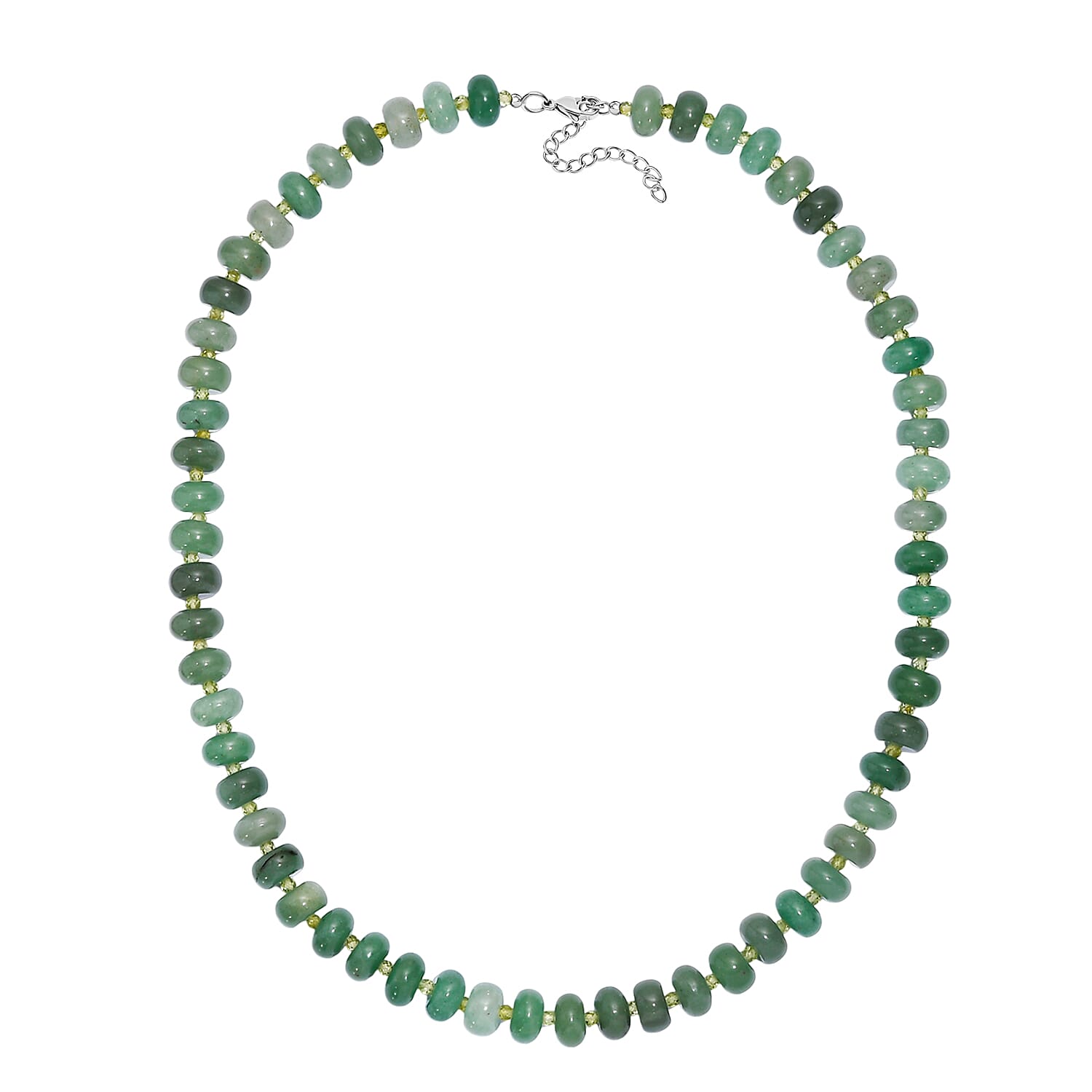 Green Aventurine & Peridot Necklace (Size - 20) 310.00 Ct.