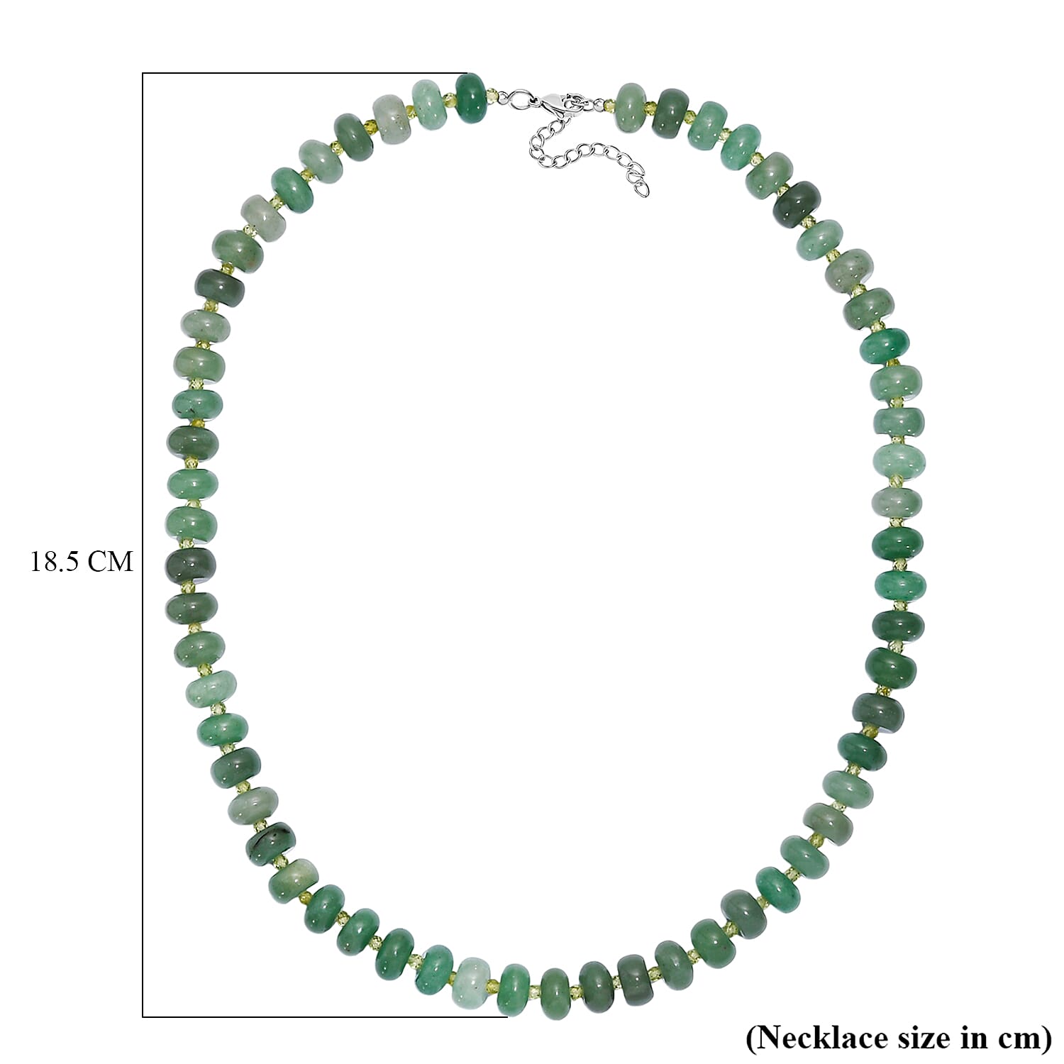 Green Aventurine & Peridot Necklace (Size - 20) 310.00 Ct.
