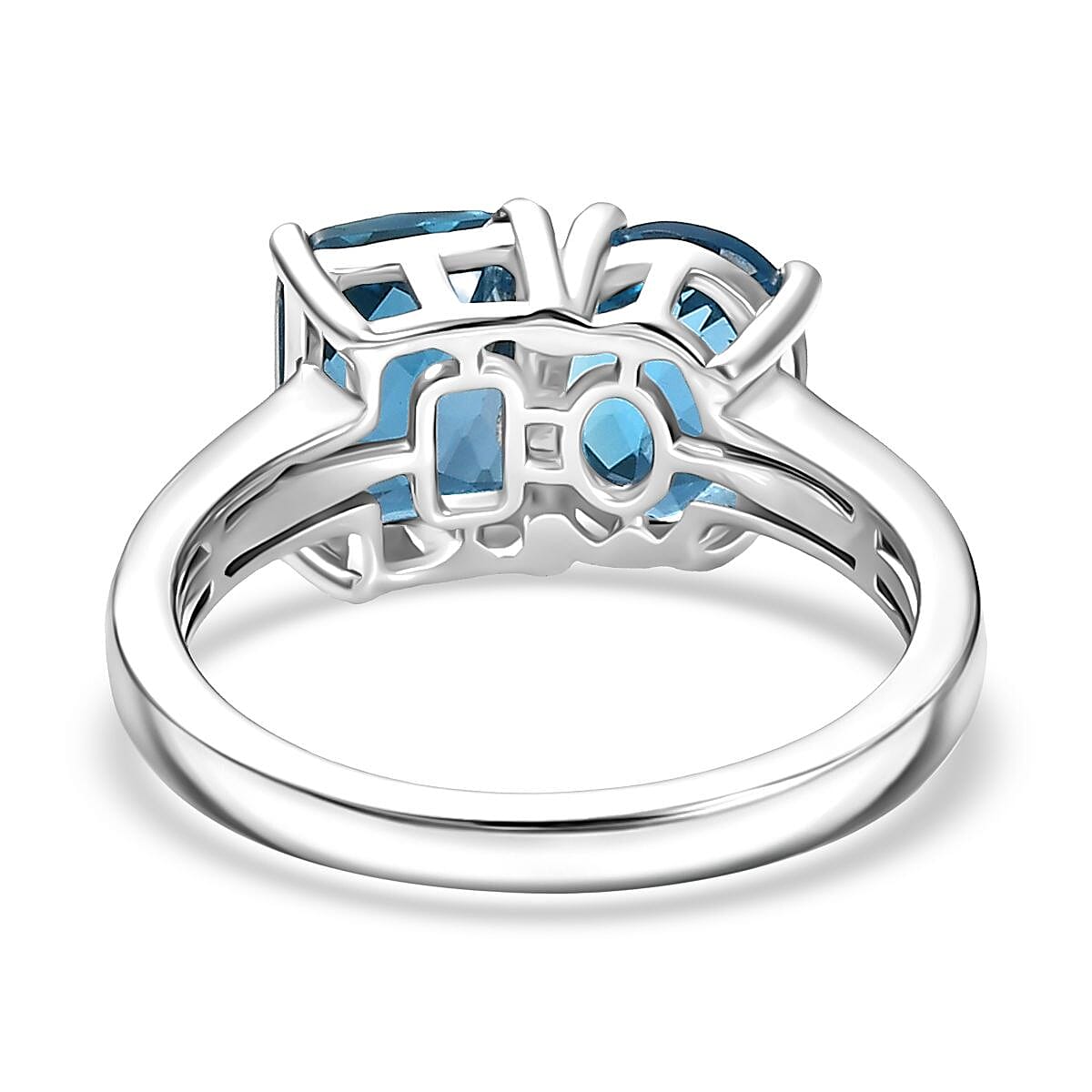 London Blue Topaz Solitaire Ring in Rhodium Overlay Sterling Silver 3.24 Ct. London Blue Topaz Solitaire Ring in Rhodium Overlay Sterling Silver 3.24 Ct.