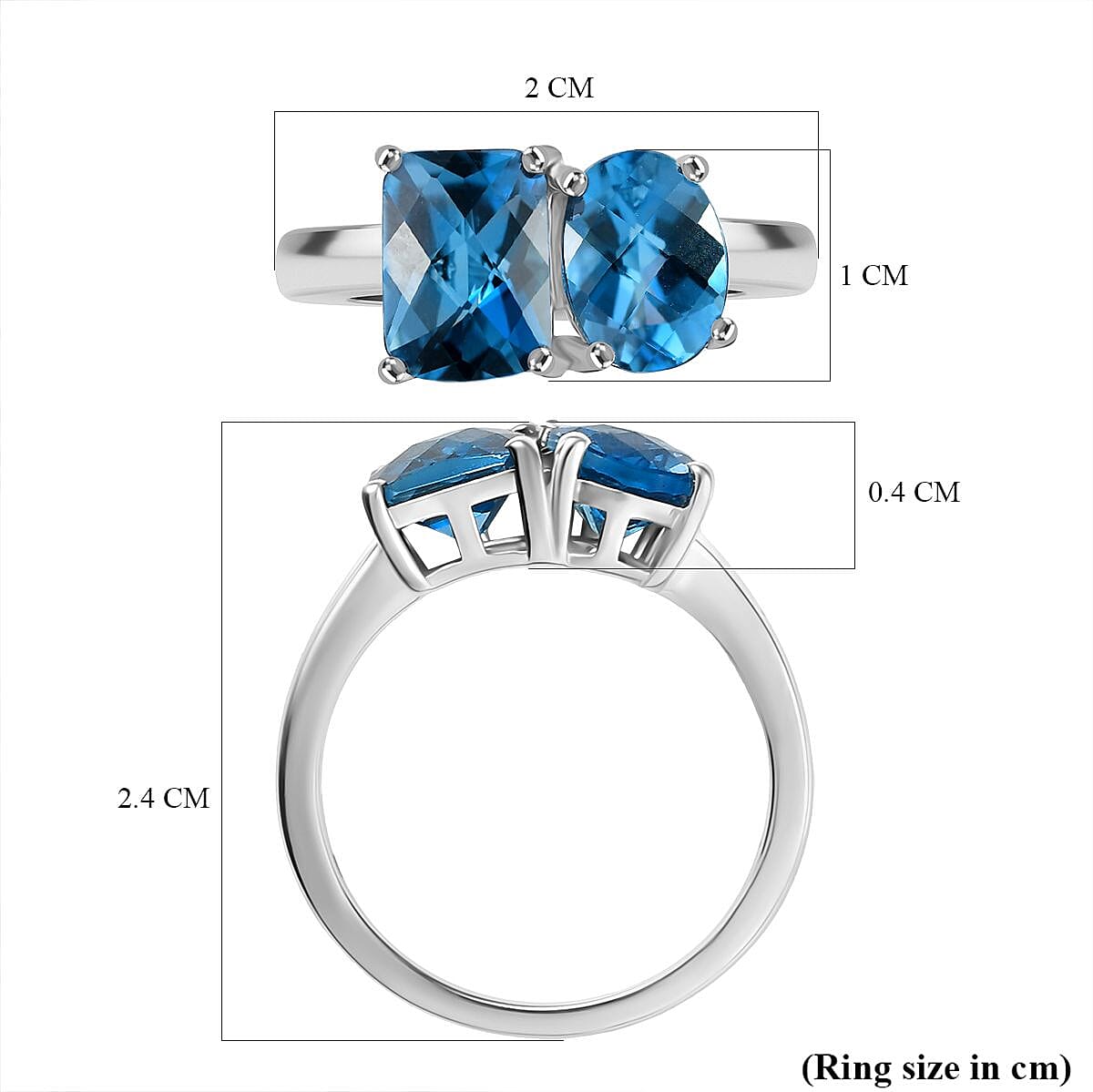 London Blue Topaz Solitaire Ring in Rhodium Overlay Sterling Silver 3.24 Ct. London Blue Topaz Solitaire Ring in Rhodium Overlay Sterling Silver 3.24 Ct.