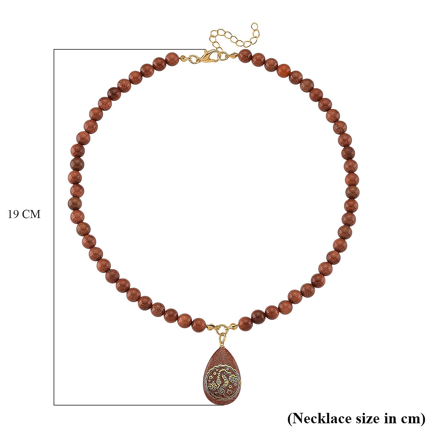 Golden Sunstone Seahorse Necklace (Size 18 - 2 Ext) with Lobster Clasp 230.00 Ct. Golden Sunstone Seahorse Necklace (Size 18 - 2 Ext) with Lobster Clasp 230.00 Ct.