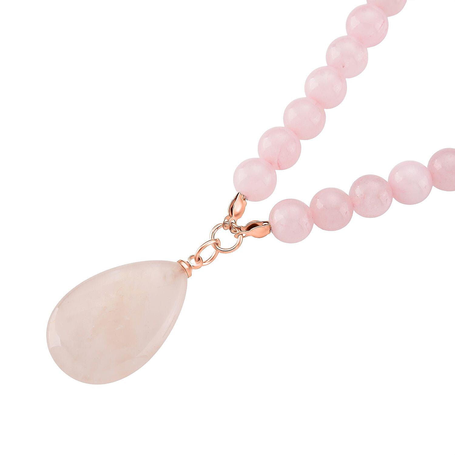 Rose Quartz Tree Of Life Necklace (Size 18 - 2 Ext) with Lobster Clasp 230.00 Ct.