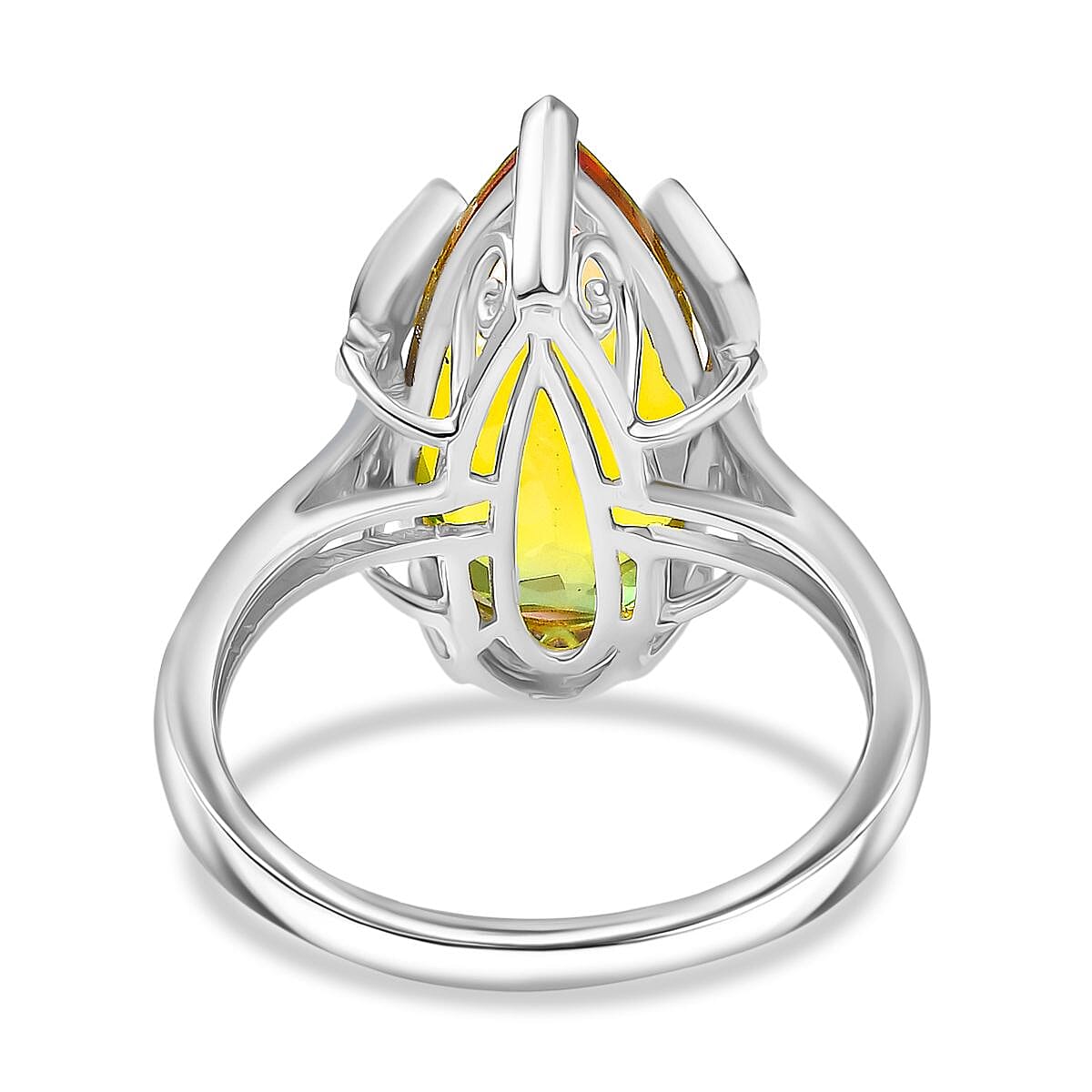 Djoy Rainbow Genesis Quartz & White Zircon Garden Flutter Ring in Rhodium Overlay Sterling Silver 8.67 Ct. Djoy Rainbow Genesis Quartz & White Zircon Garden Flutter Ring in Rhodium Overlay Sterling Silver 8.67 Ct.