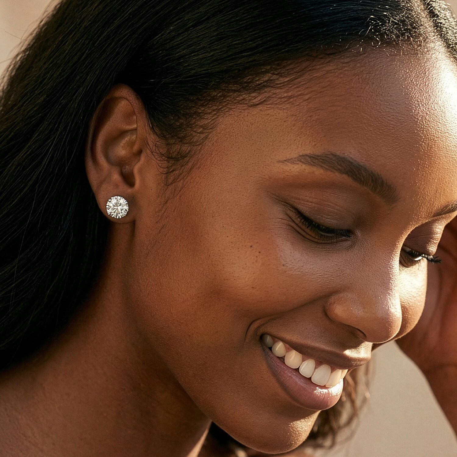 Vegas Find - Luxuriant 14K White Gold Round EGL Certified (VS-GH) Lab Grown Diamond Stud Earrings with Push Back 4.00 Ct.