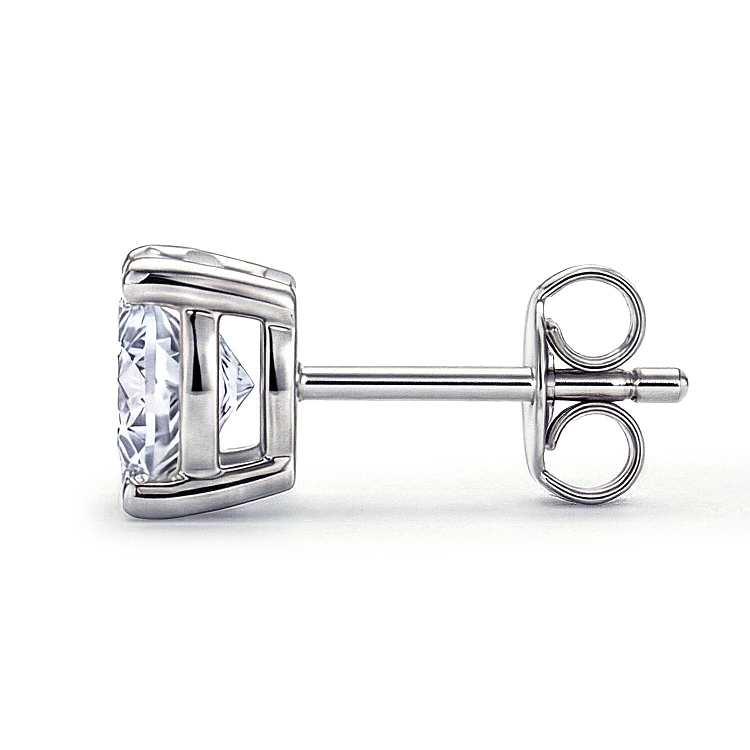 Vegas Find - Luxuriant 14K White Gold Round EGL Certified (VS-GH) Lab Grown Diamond Stud Earrings with Push Back 4.00 Ct.
