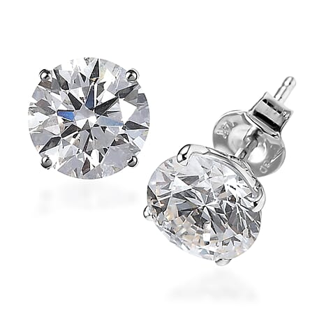 Vegas Find - Luxuriant 14K White Gold Round EGL Certified (VS-GH) Lab Grown Diamond Stud Earrings with Push Back 4.00 Ct.