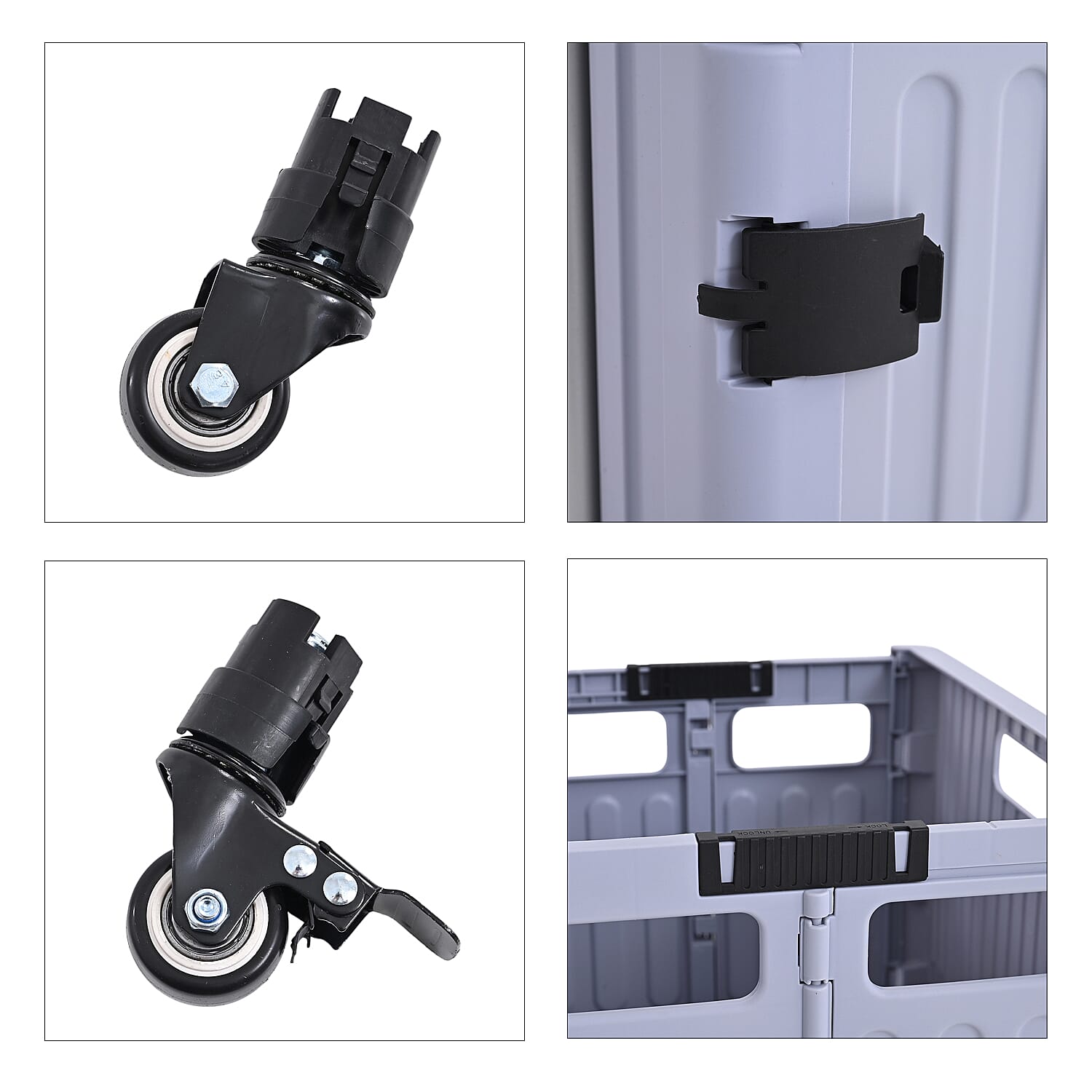 Multipurpose Foldable Shopping Cart - 50kg Capacity - Grey