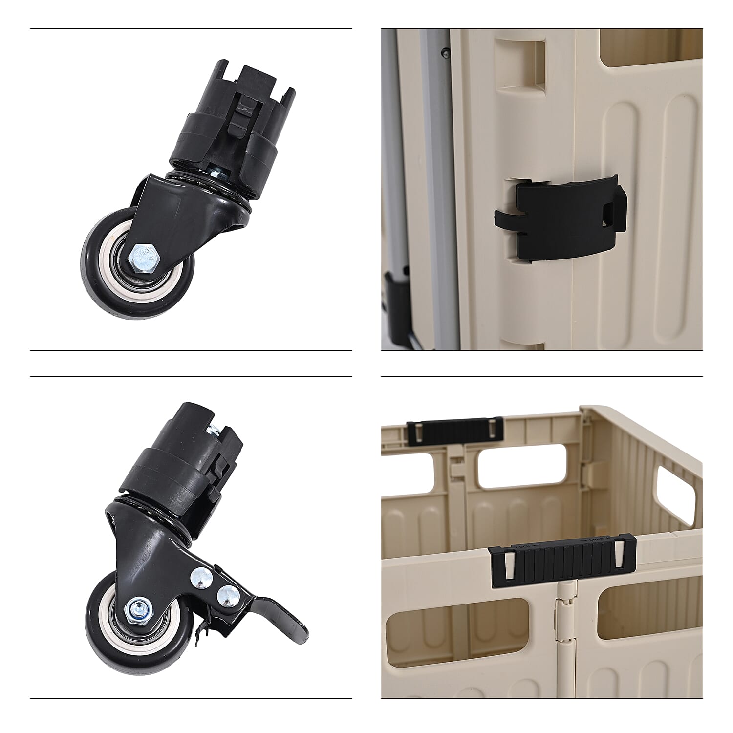 Multipurpose Foldable Shopping Cart - 50kg Capacity - White