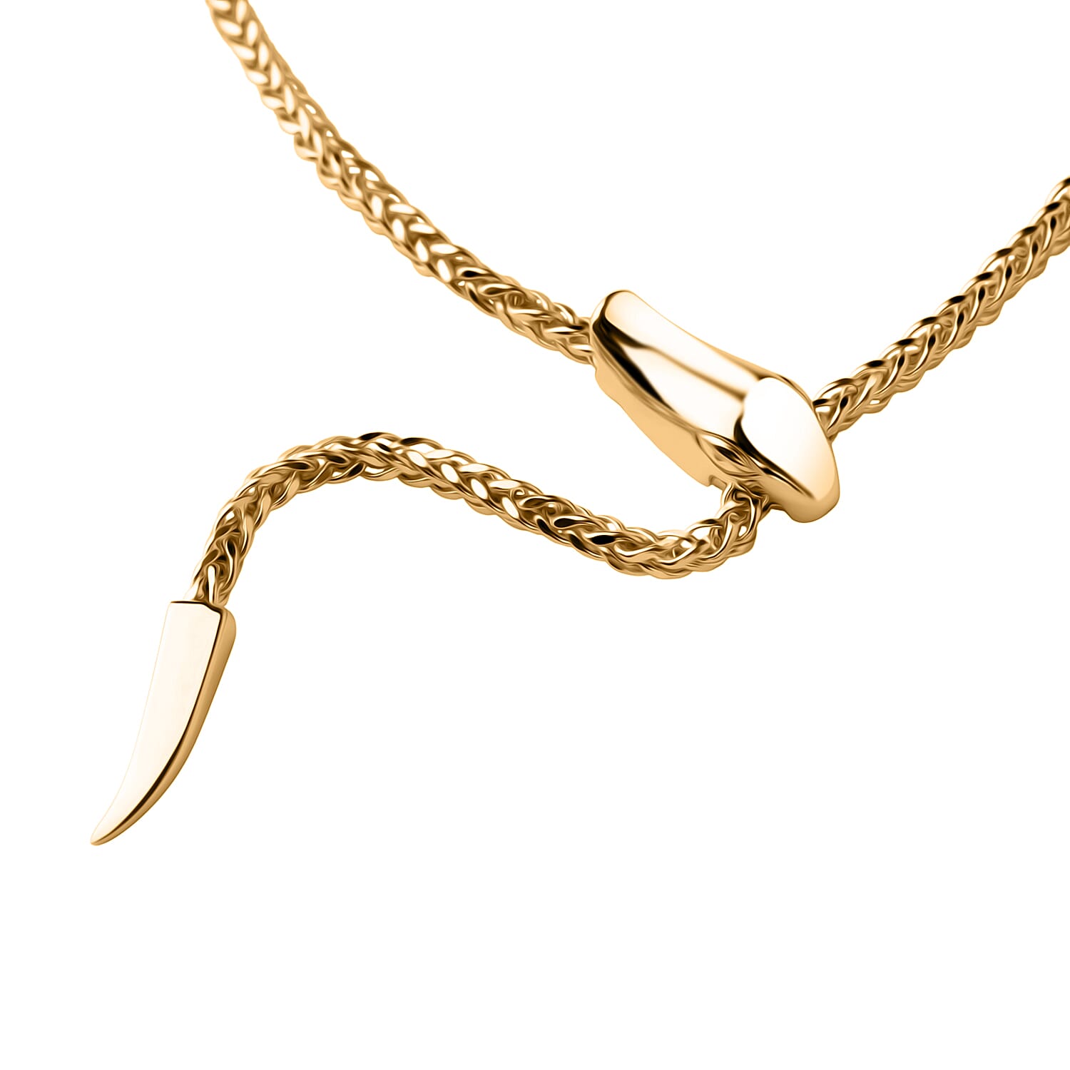 LOWEST EVER PRICE - Designer Closeout Deal - 9K Yellow Gold Serpent Adjustable Spiga Necklace (Size - 22), Gold Wt. 5.26 Gms. LOWEST EVER PRICE - Designer Closeout Deal - 9K Yellow Gold Serpent Adjustable Spiga Necklace (Size - 22), Gold Wt. 5.26 Gms.