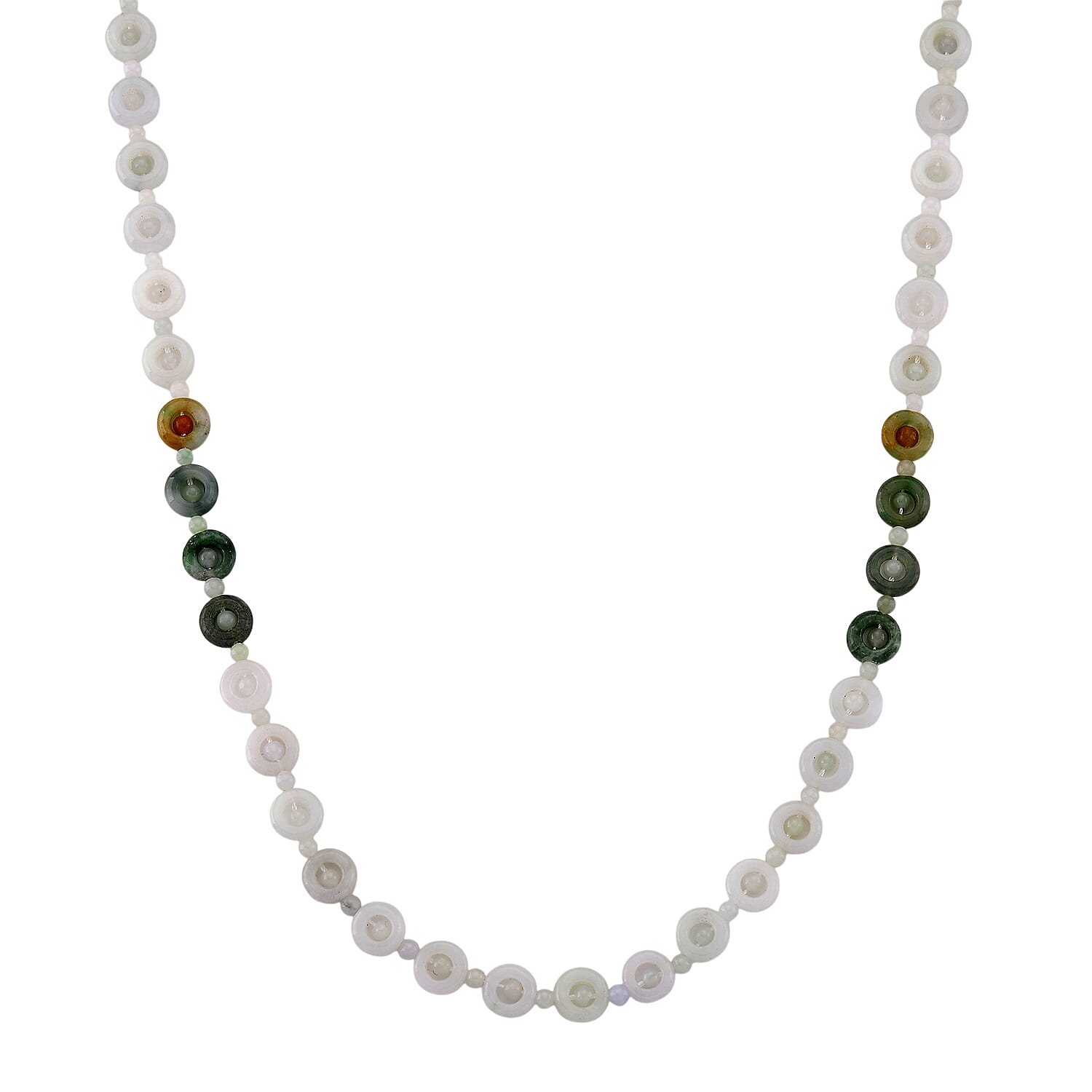 Super Find White Jade Necklace (Size - 20 - 2 Ext) in Rhodium Overlay Sterling Silver 150.00 Ct.