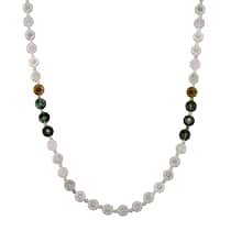 White Jade Necklace with Lobster Clasp (Size - 20 - 2 Ext) in Rhodium Overlay Sterling Silver 150.00 Ct.