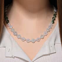 White Jade Necklace with Lobster Clasp (Size - 20 - 2 Ext) in Rhodium Overlay Sterling Silver 150.00 Ct.