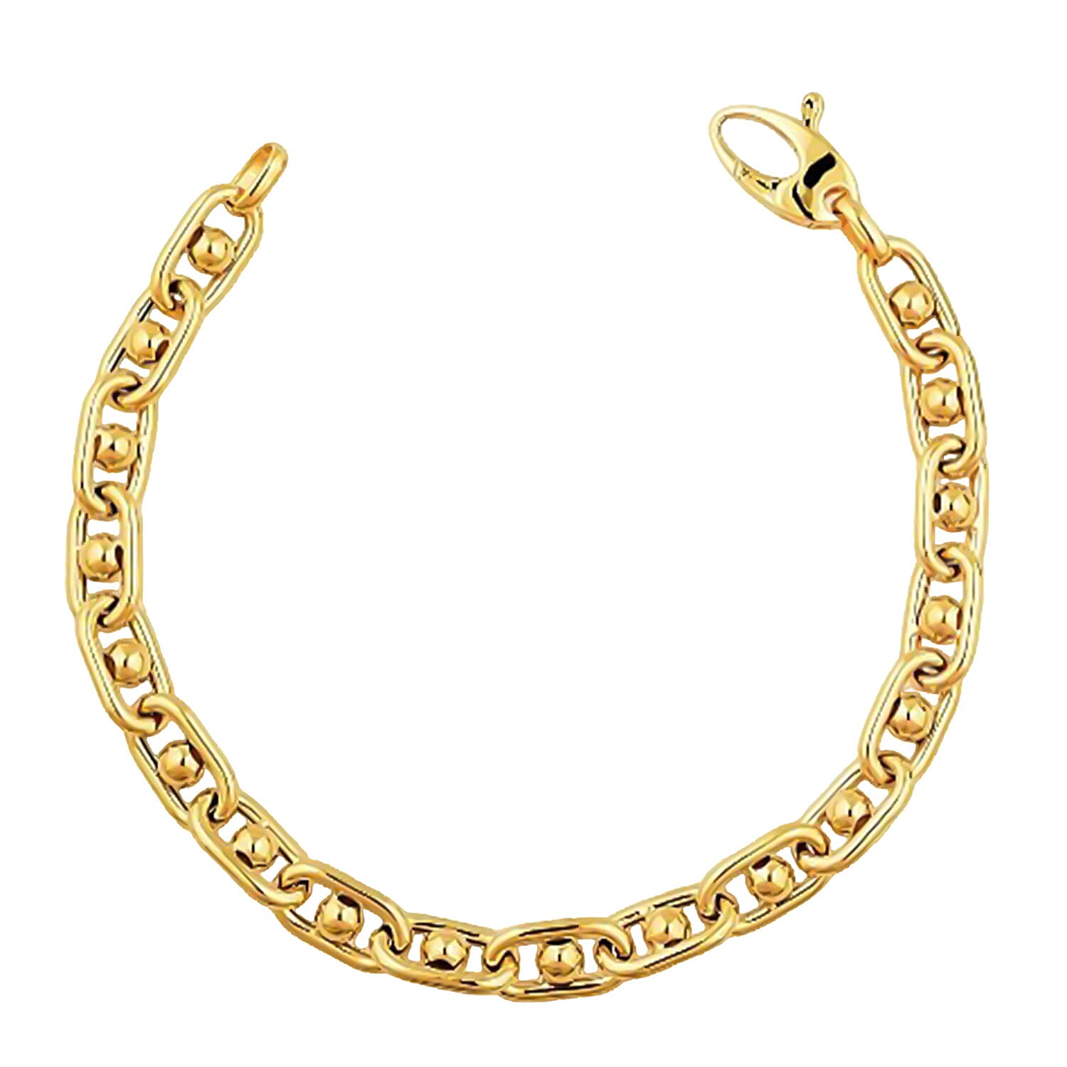 Designer Inspired Close Out  - 9K Yellow Gold Mariner Rollerball Bracelet (Size 7.5) Gold Wt 6.76 Gms.