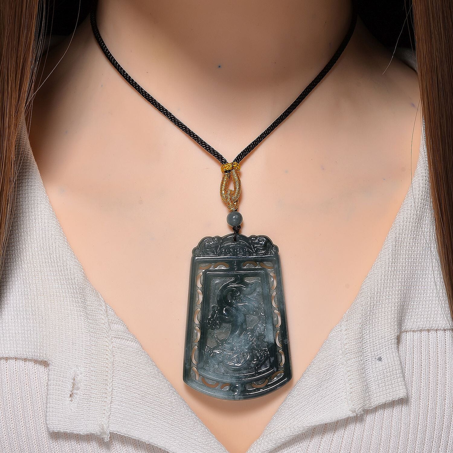 Natural Type A Jadeite Adjustable Necklace (Size 28) 155.00 Ct.