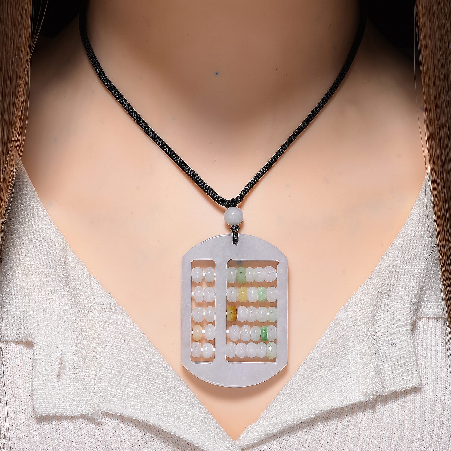 LIMITED EDITION - Jade Abacus Necklace (Size 28 Adjustable) with Adjustable Thread 120.00 Ct.