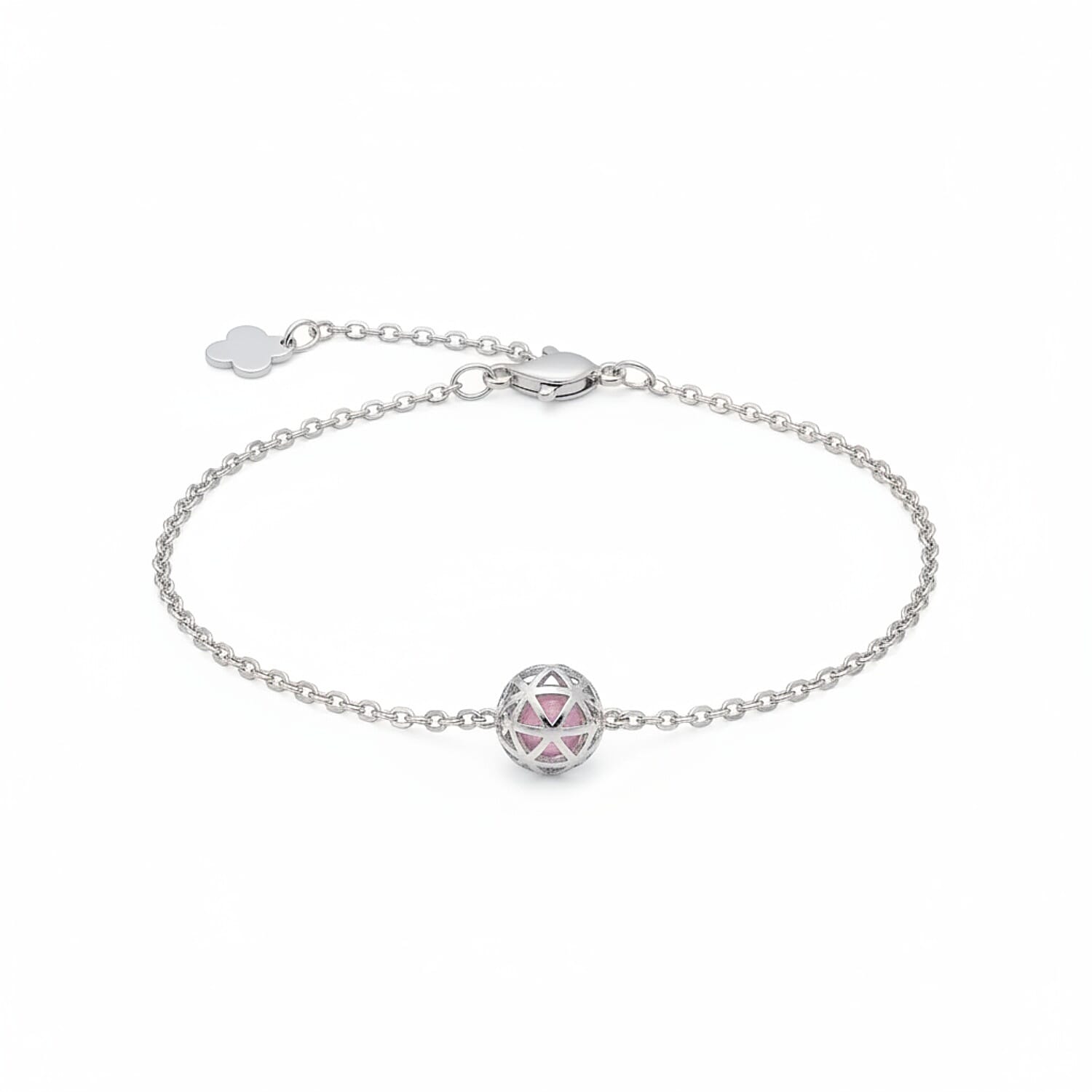 Pink Spinel Bracelet (Size - 7.5 with Ext) with Lobster Clasp Sterling Silver 2.30 Ct.