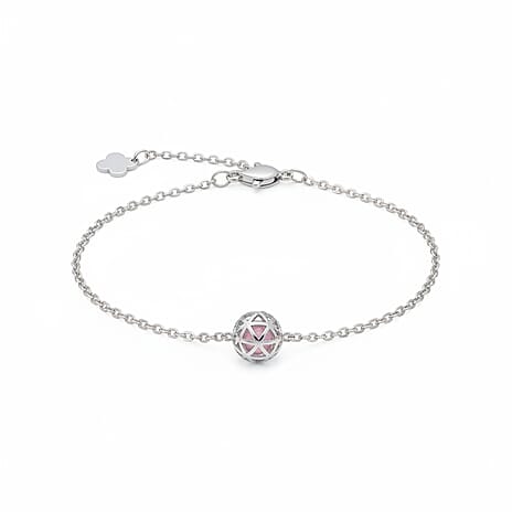 Pink Spinel Bracelet (Size - 7.5 with Ext) with Lobster Clasp Sterling Silver 2.30 Ct.