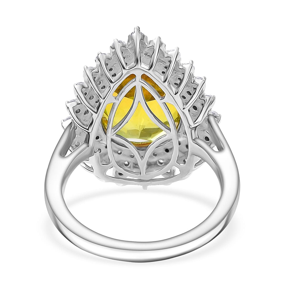 D'joy Rainbow Genesis Quartz & White Zircon Gleaming Blossom Ring in Rhodium Overlay Sterling Silver 6.47 Ct. D'joy Rainbow Genesis Quartz & White Zircon Gleaming Blossom Ring in Rhodium Overlay Sterling Silver 6.47 Ct.