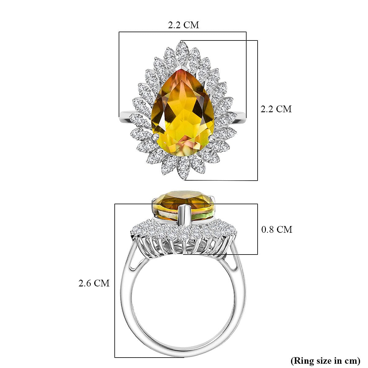 D'joy Rainbow Genesis Quartz & White Zircon Gleaming Blossom Ring in Rhodium Overlay Sterling Silver 6.47 Ct. D'joy Rainbow Genesis Quartz & White Zircon Gleaming Blossom Ring in Rhodium Overlay Sterling Silver 6.47 Ct.