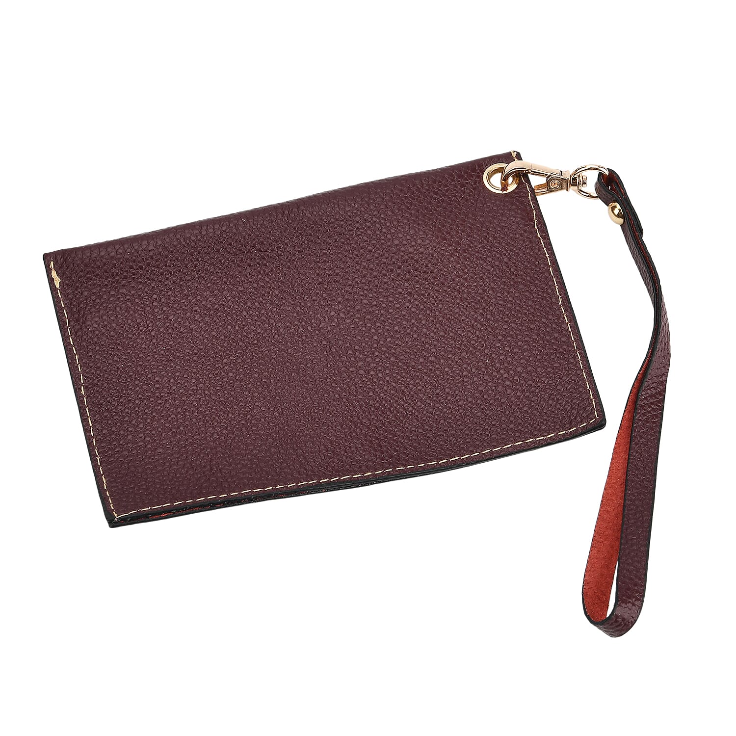 Genuine Leather Tote Bag (31.5cm) with Matching Detachable Coin Purse - Burgundy