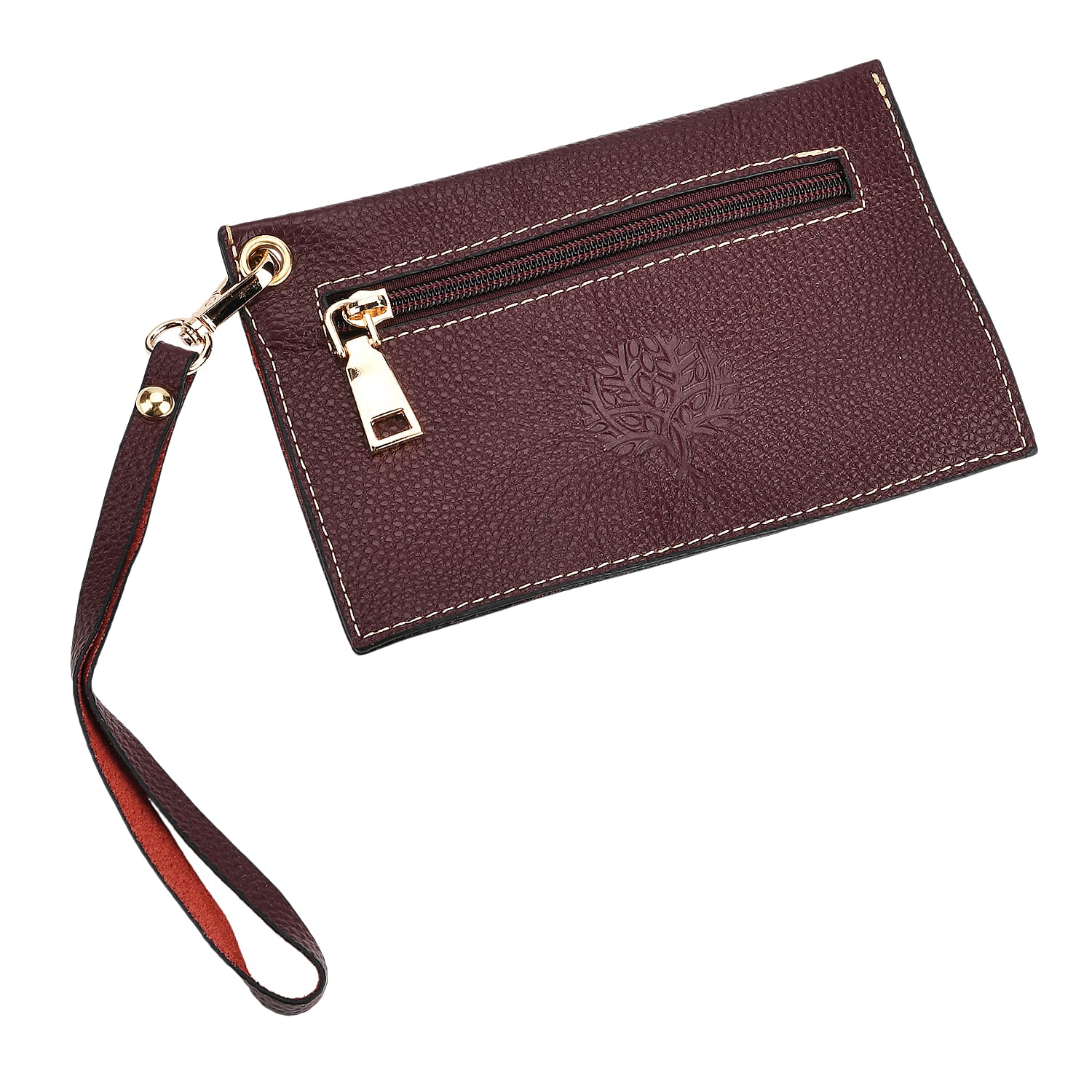 Genuine Leather Tote Bag (31.5cm) with Matching Detachable Coin Purse - Burgundy