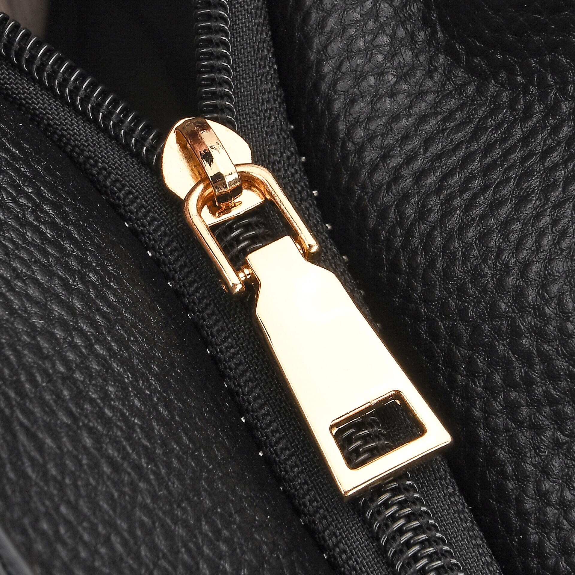 Genuine Leather Tote Bag (31.5cm) with Matching Detachable Coin Purse - Black