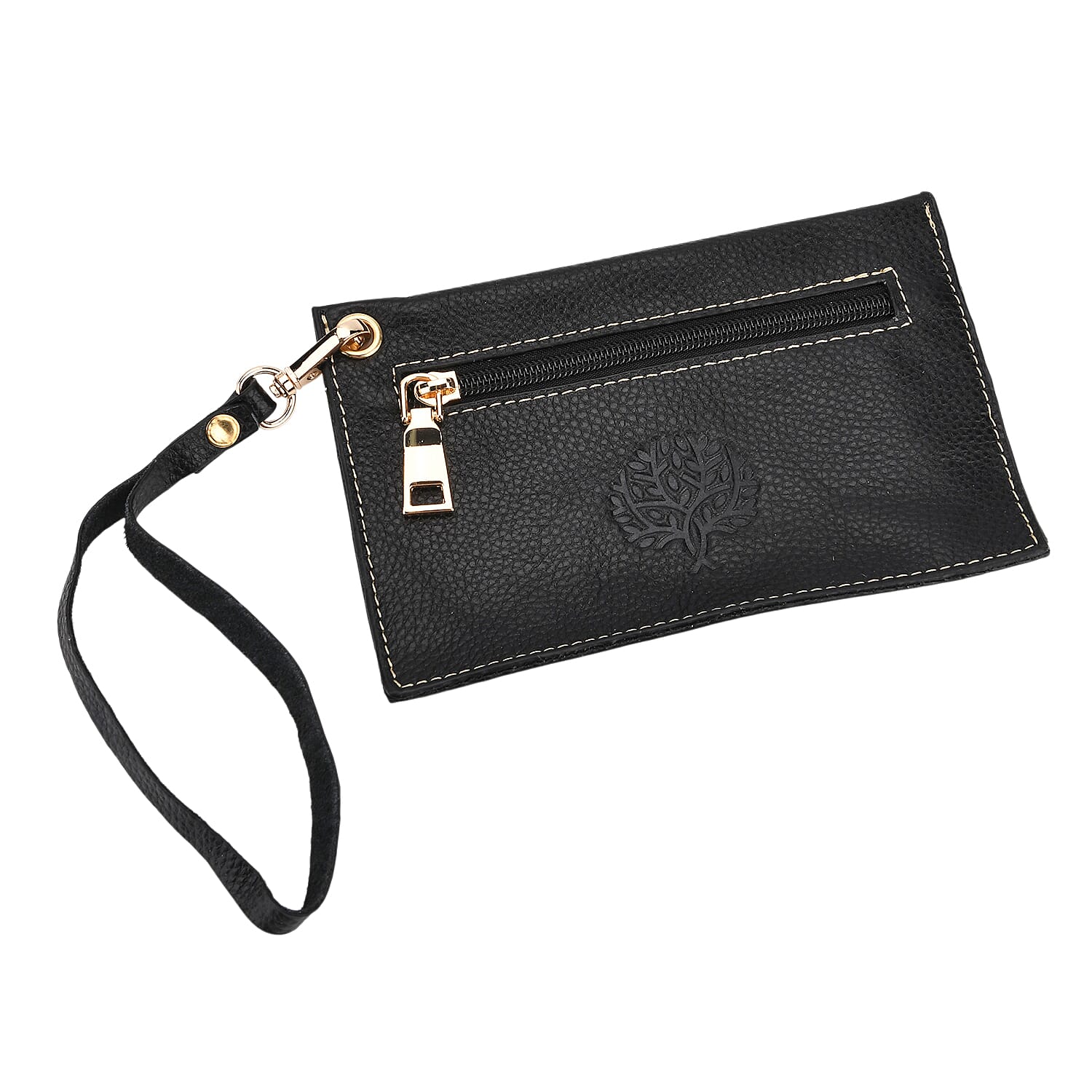 Genuine Leather Tote Bag (31.5cm) with Matching Detachable Coin Purse - Black