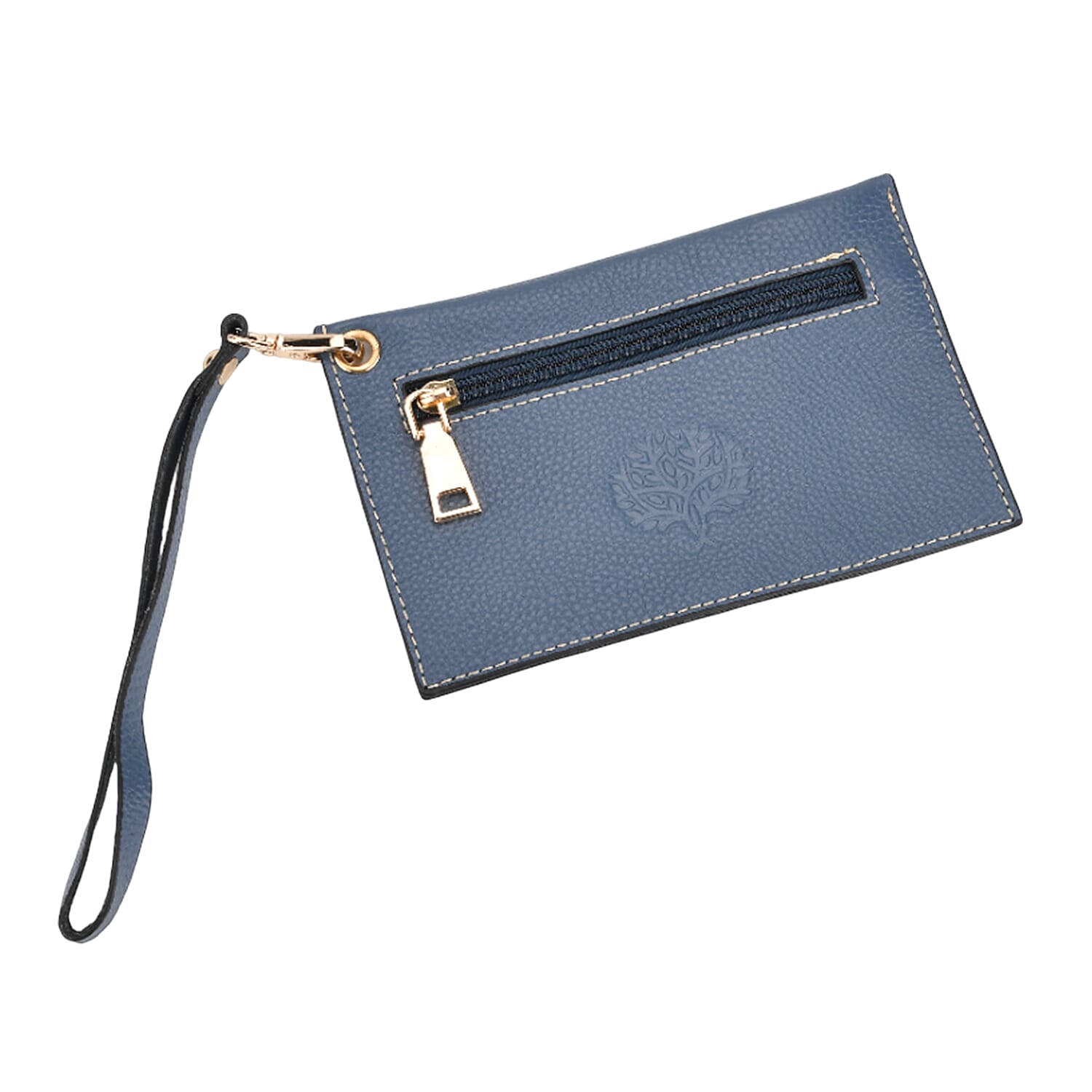 Genuine Leather Tote Bag (31.5cm) with Matching Detachable Coin Purse - Blue