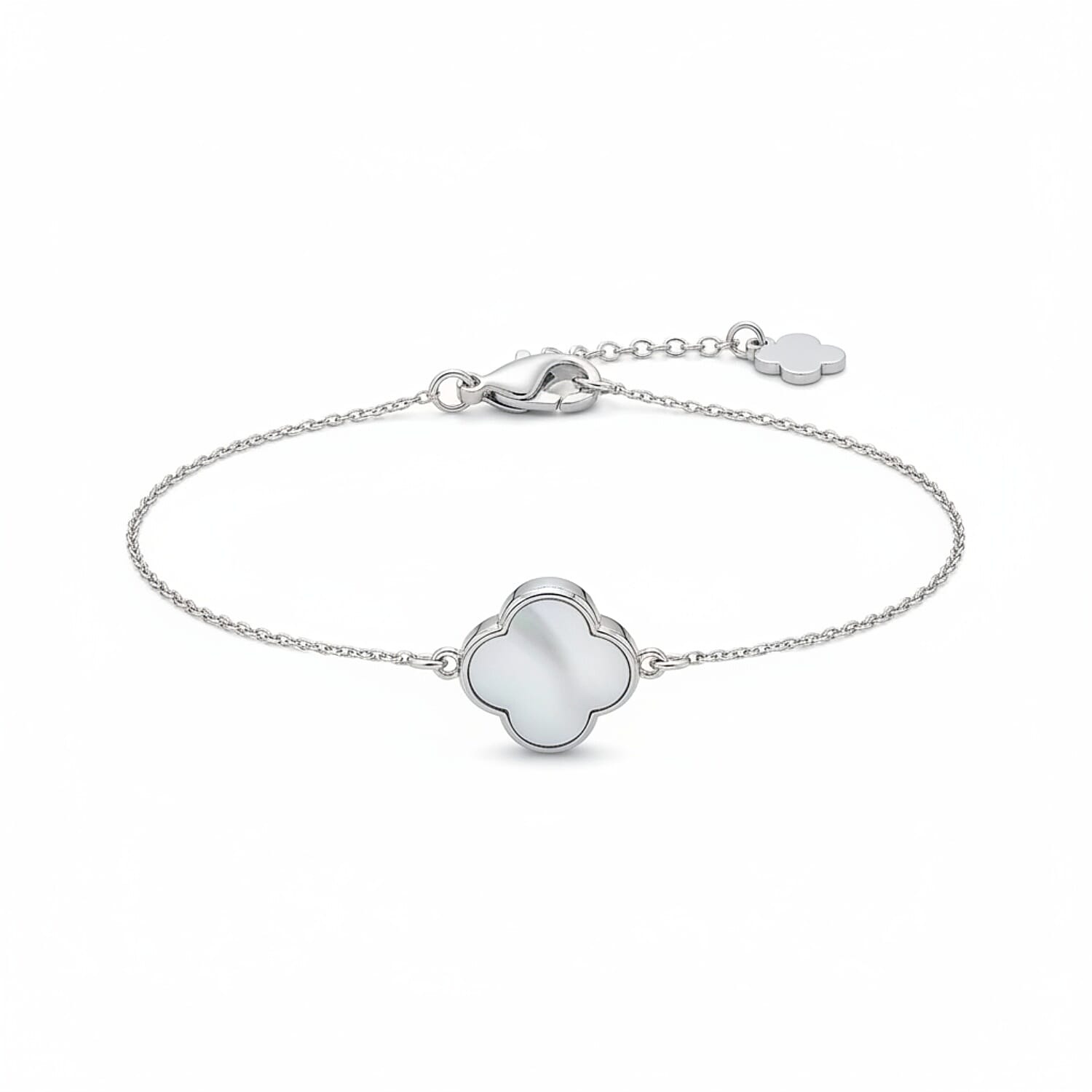 Close Out Deal - Blue Apatite, Aquamarine & Mother of Pearl Bracelet (Size - 6 - 1.5 Ext) with Lobster Clasp Sterling Silver 2.60 Ct.
