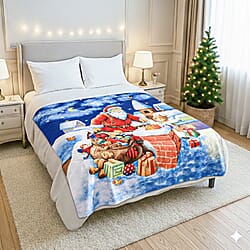 MUST HAVE GIFT IDEA- Santa Claus Digital Print Cosy Fleece Throwt (220gsm) - Santa