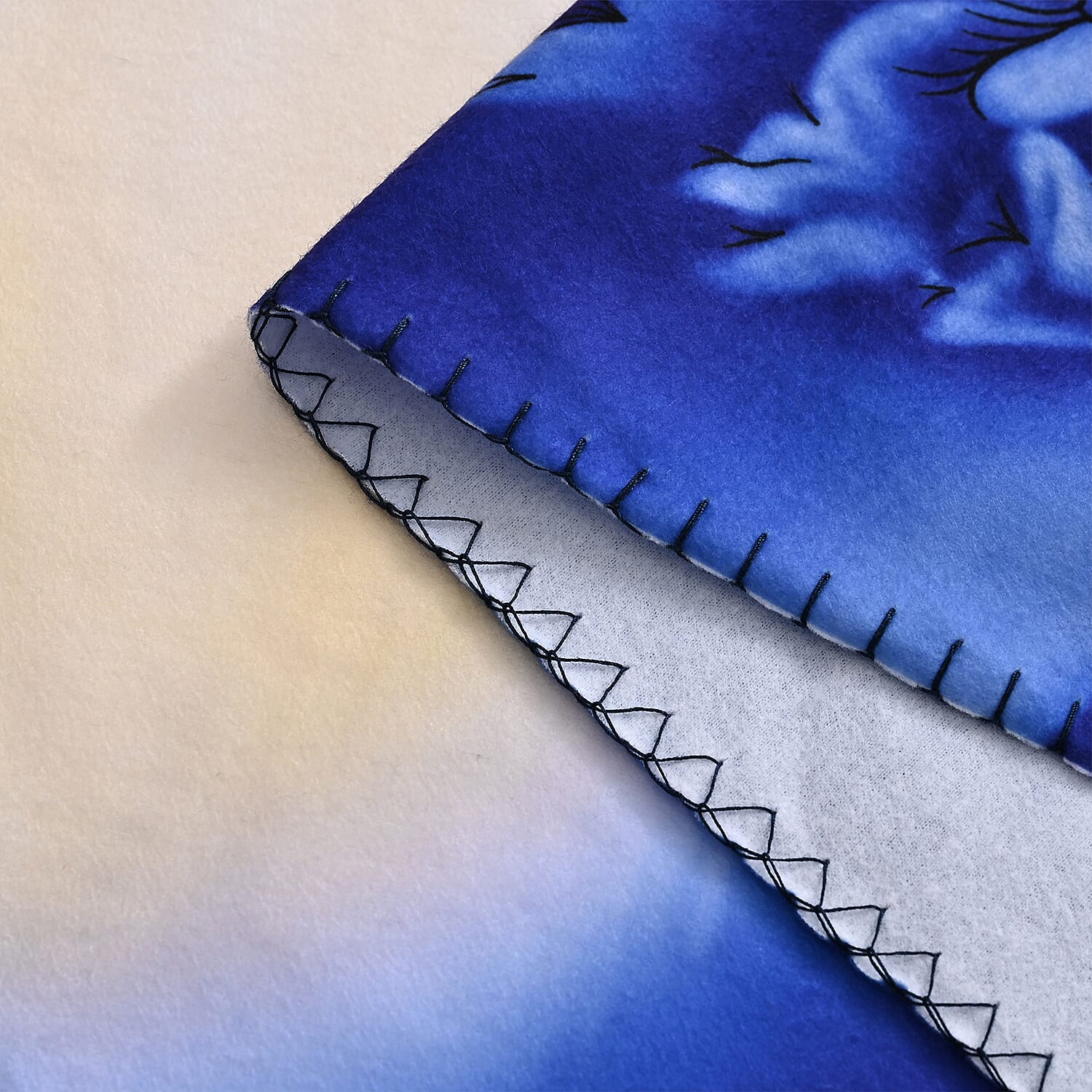 Santa Claus Digital Print Throw (220gsm) - Blue