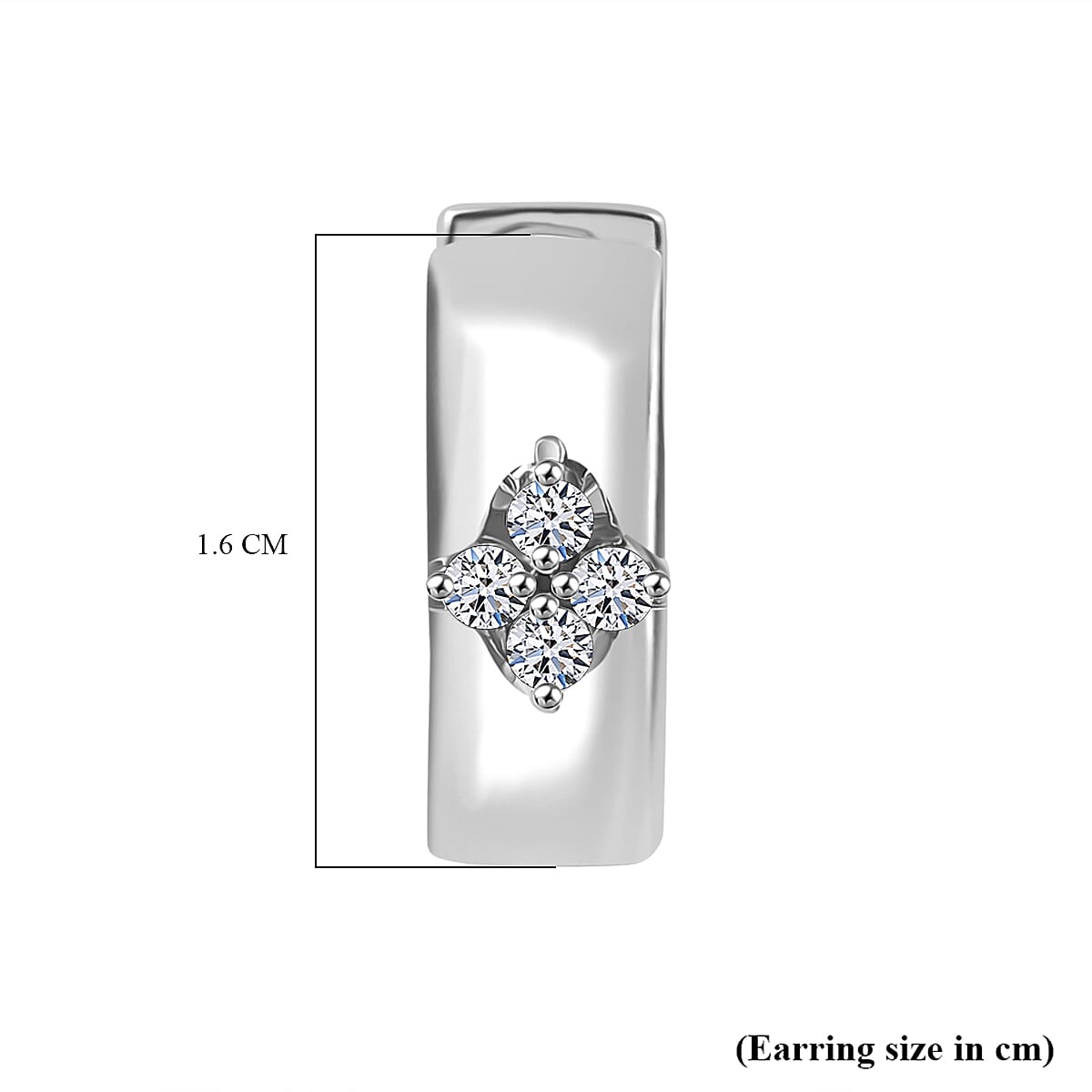 Designer Inspired- Luxuriant Lab Grown Diamond (SI-GH) Full Hoop Earring in Rhodium Overlay Sterling Silver 0.20 Ct, Silver Wt. 5.52 Gms.