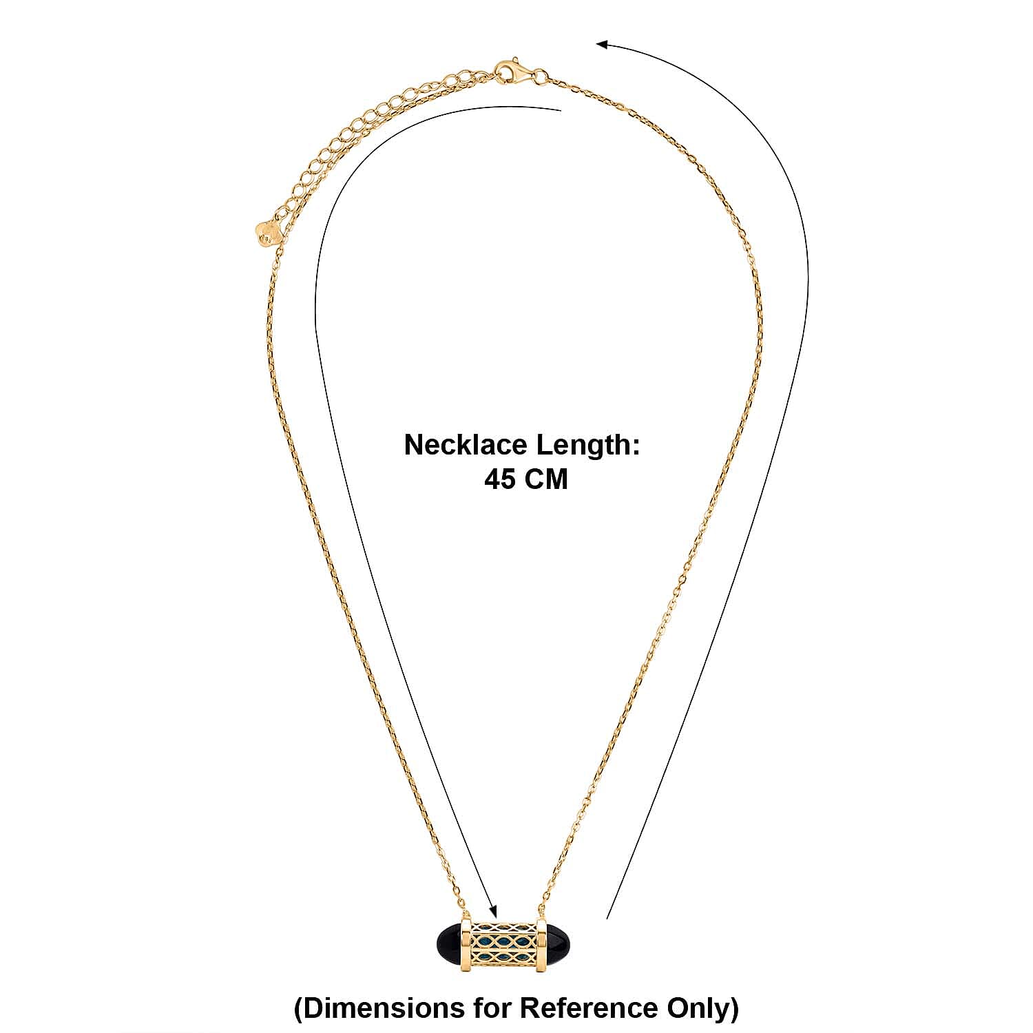 Blue Apatite Necklace (Size - 16 - 2 Ext) with Lobster Clasp in Yellow Gold Plated Sterling Silver 8.00 Ct.