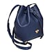 Alice Wheeler Vegan Leather Bucket Shoulder Bag with Drawstring & Bee Emblem - Black