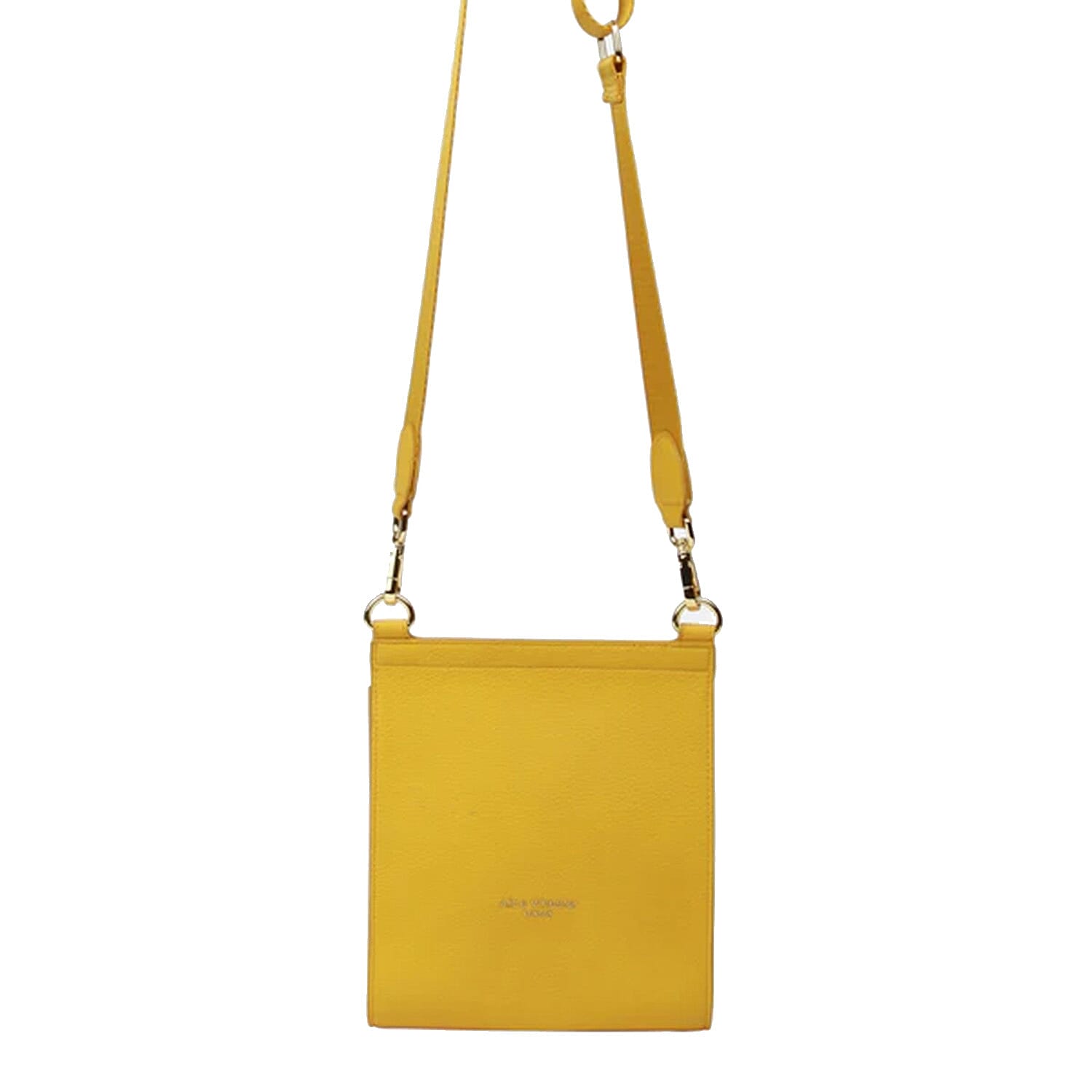 Alice Wheeler London Bloomsbury Vegan Leather Crossbody Bag - Adjustable Strap & Bee Insignia - Yellow
