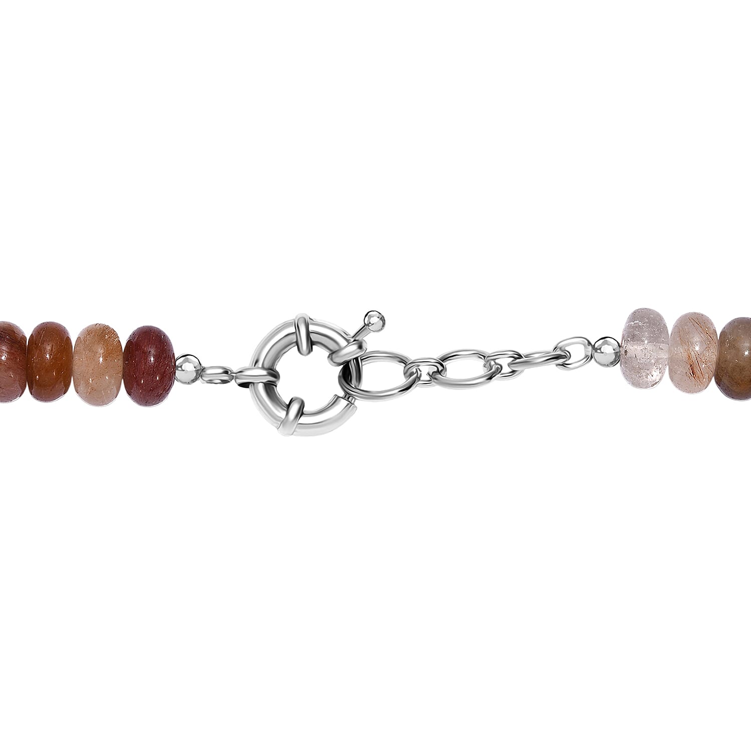 Multi Rutilated Quartz Necklace (Size - 18) in Platinum Overlay Pure Yellow Brass 425.000 Ct. Multi Rutilated Quartz Necklace (Size - 18) in Platinum Overlay Pure Yellow Brass 425.000 Ct.