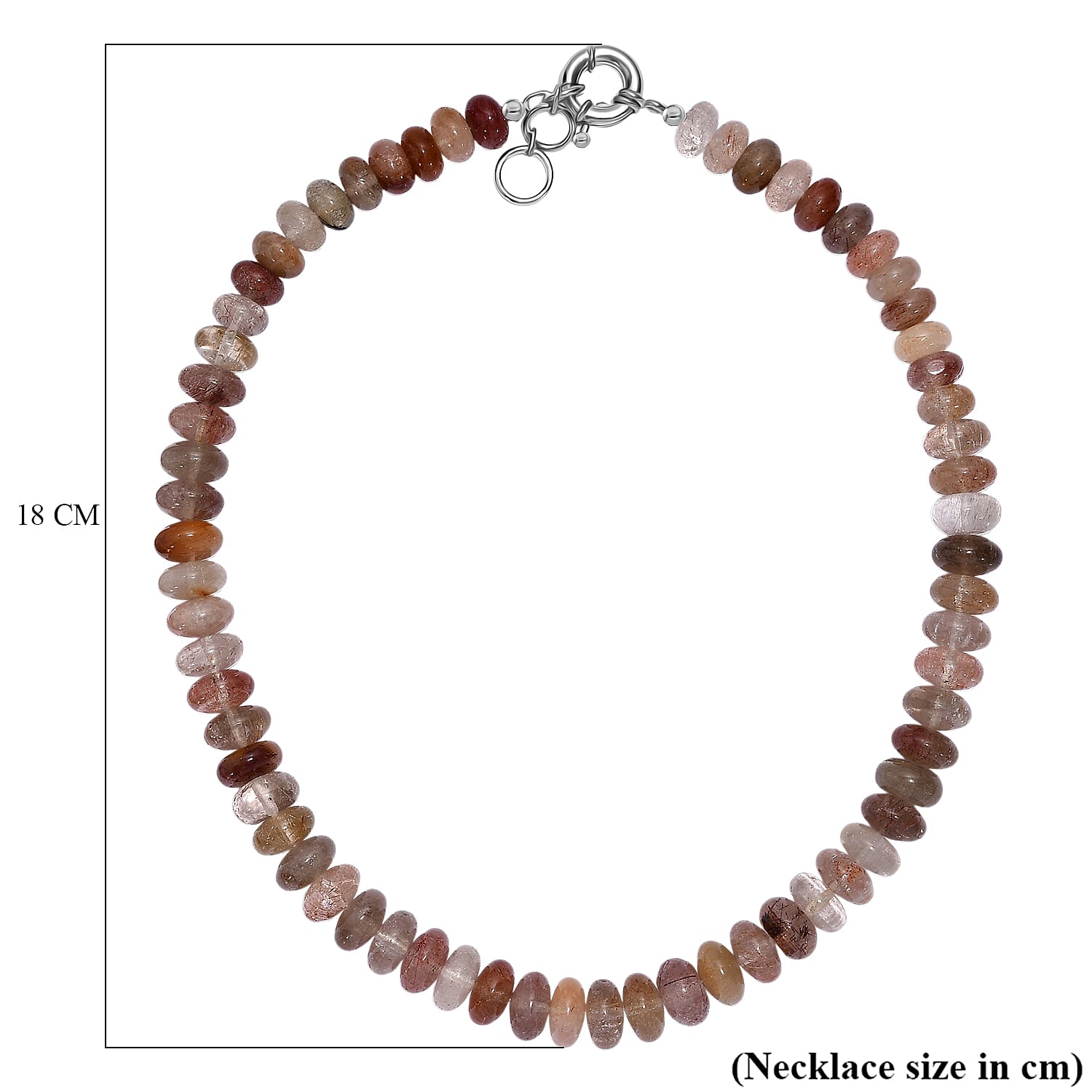Multi Rutilated Quartz Necklace (Size - 18) in Platinum Overlay Pure Yellow Brass 425.000 Ct. Multi Rutilated Quartz Necklace (Size - 18) in Platinum Overlay Pure Yellow Brass 425.000 Ct.