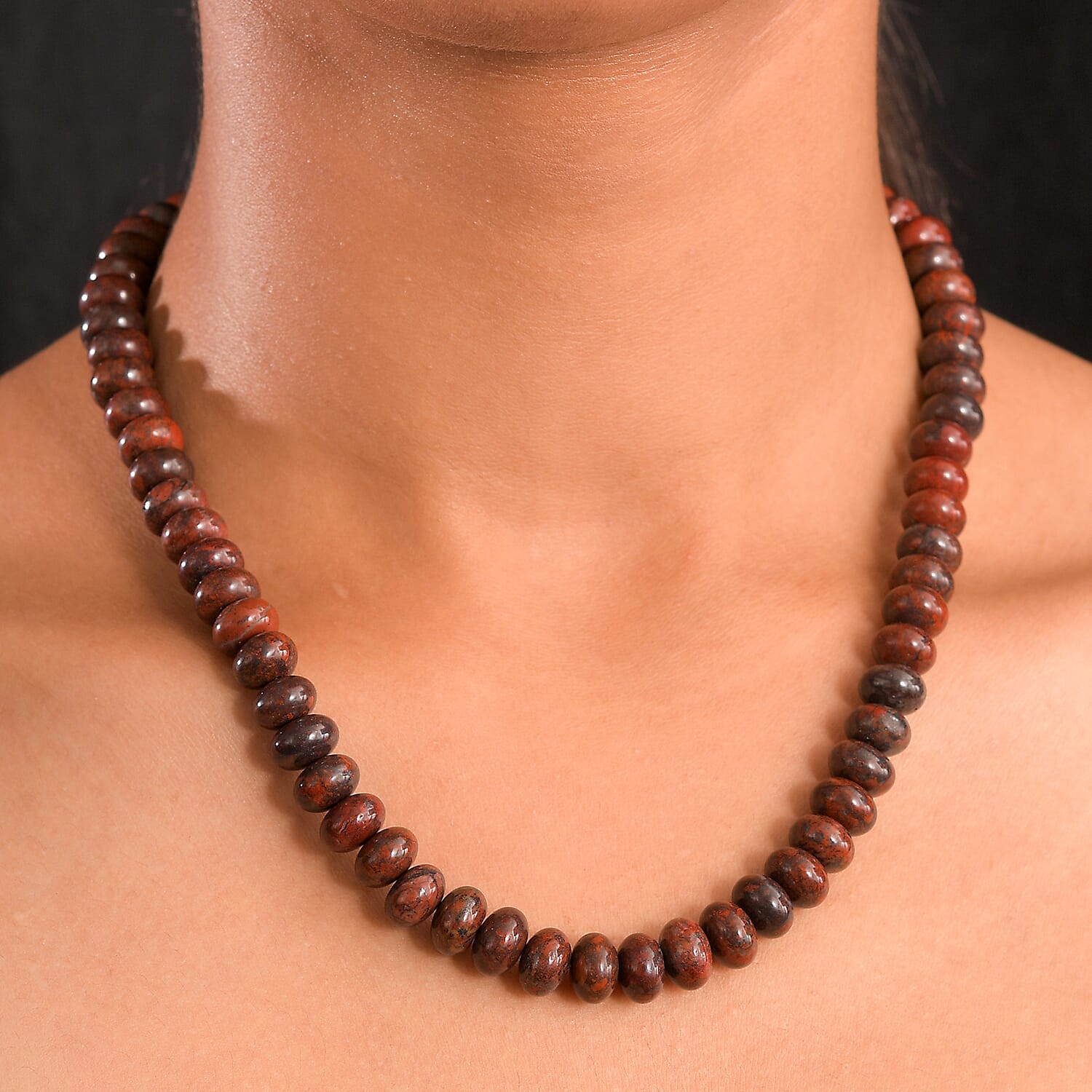 Red Jasper Necklace (Size - 18-1 Ext.) with Senorita Clasp 330.00 Ct.