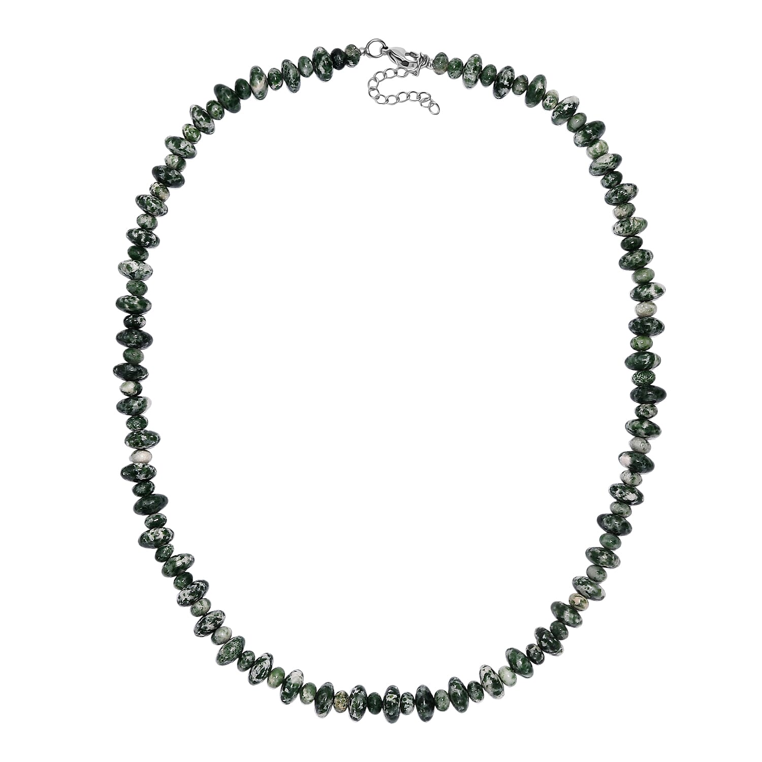 Green Agate Necklace (Size - 20-2 Ext) with Lobster Clasp 290.00 Ct.