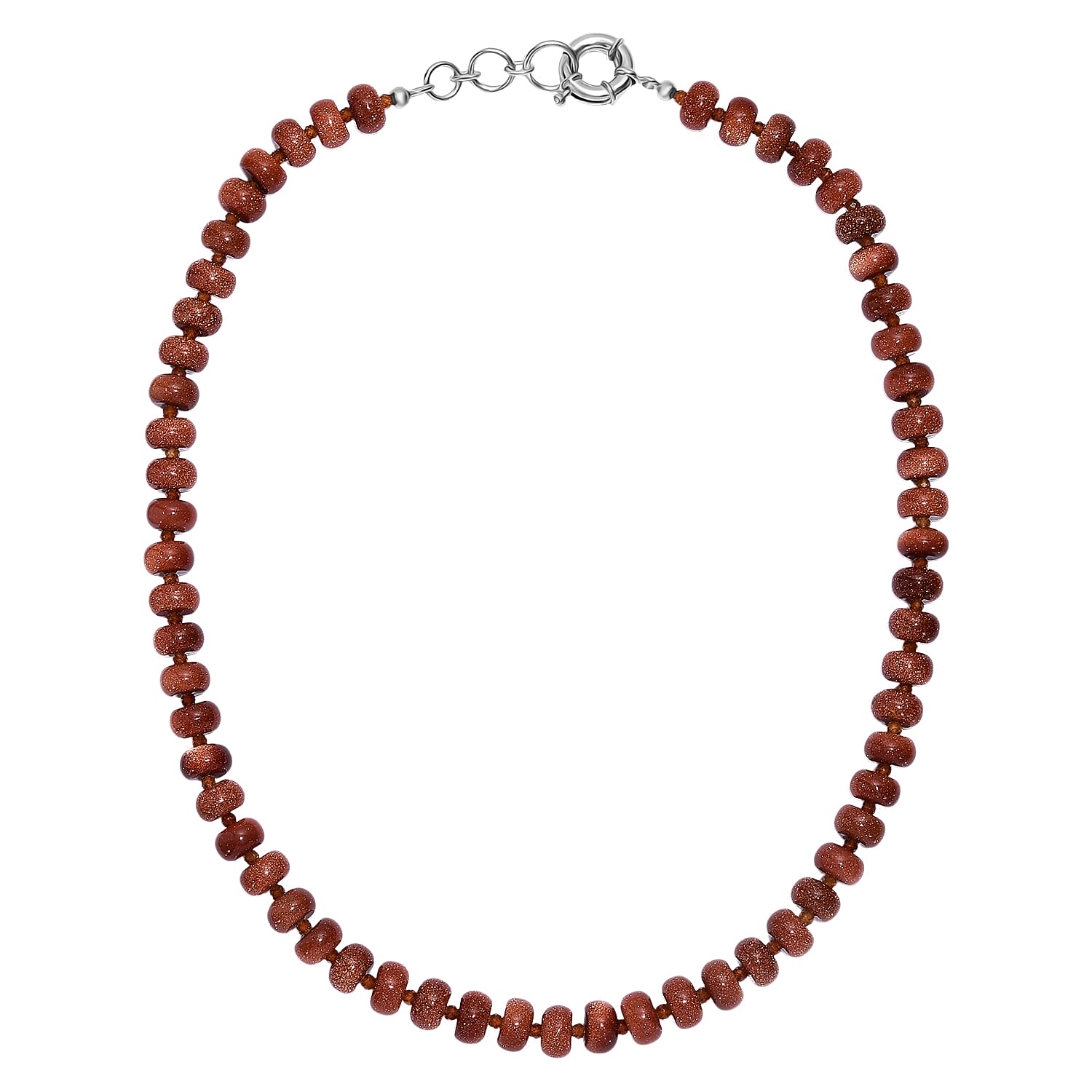 Gold Sandstone & Hessonite Garnet Necklace (Size 20-1 Ext.) with Senorita Clasp 300.00 Ct.