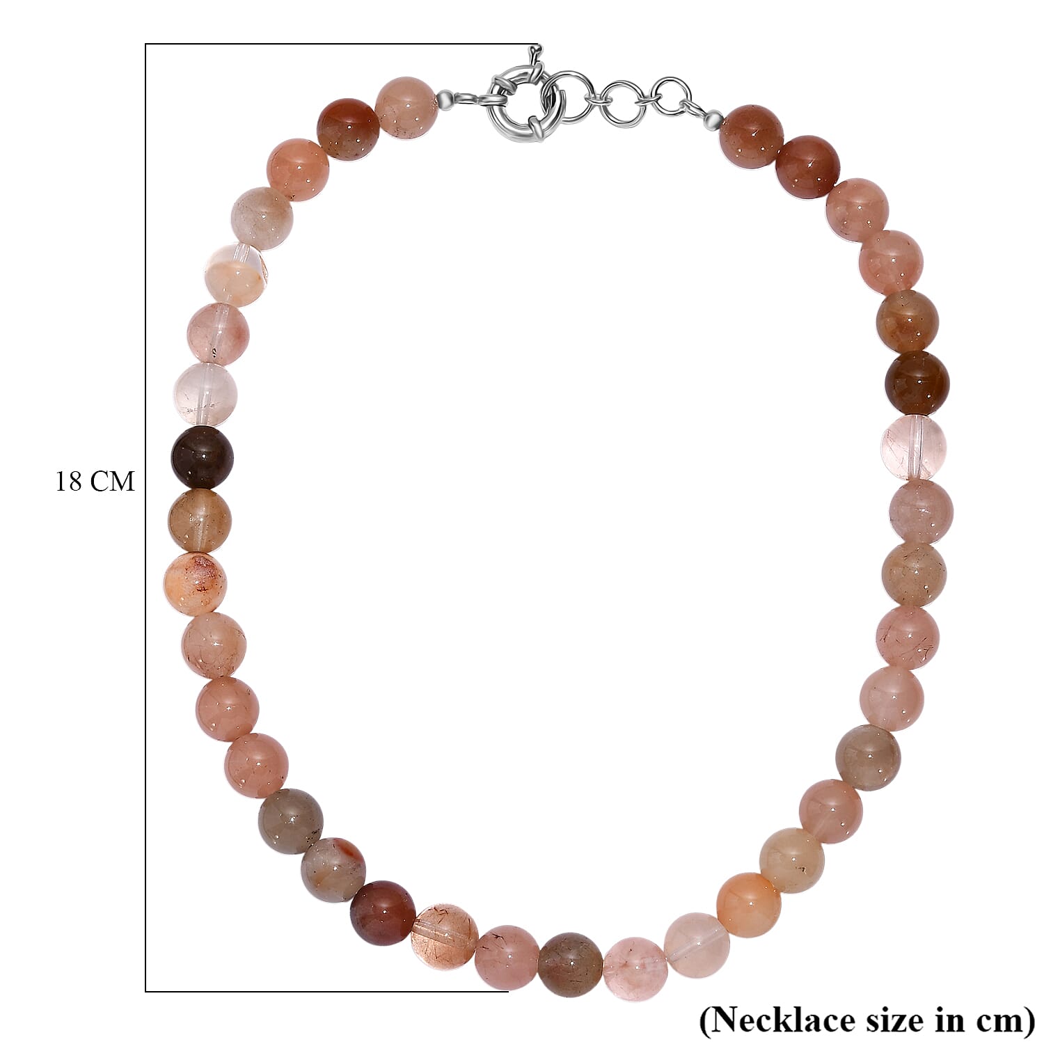 Multi Moonstone Necklace (Size - 18) in Platinum Overlay 450.00 Ct. Multi Moonstone Necklace (Size - 18) in Platinum Overlay 450.00 Ct.