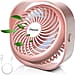 Duoai Mini USB Desk Fan Built in Battery 2000mAh Rechargeable, Portable with 360 Rotation 3 Speeds - Black