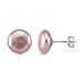 Keshi Pearl Coin Shape Stud Earring with Push Back in Rhodium Overlay Sterling Silver 6.00 Ct.