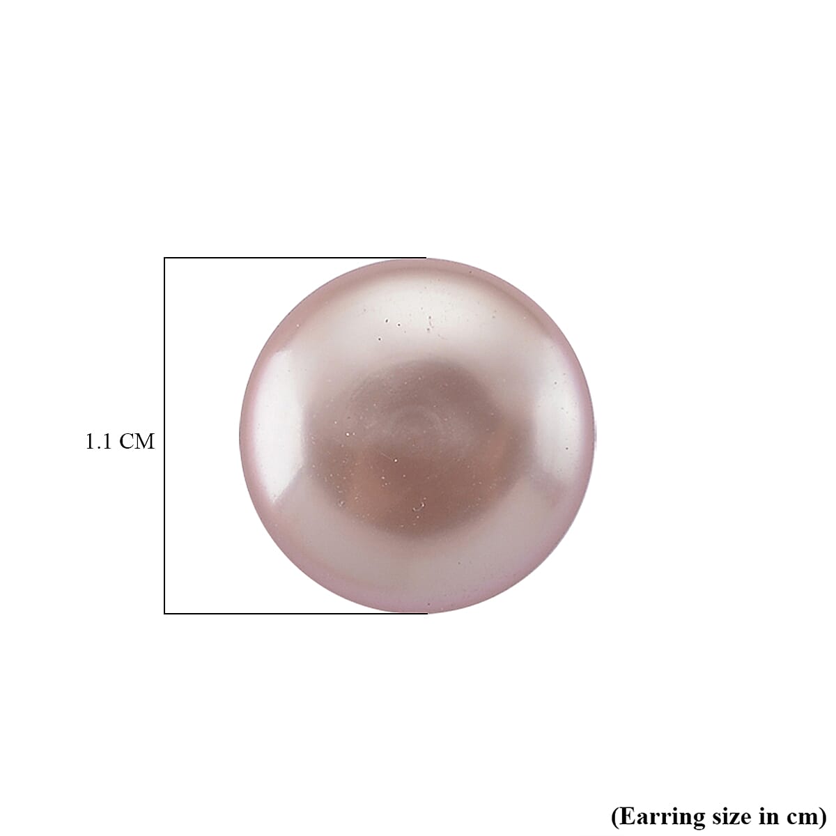 Keshi Pearl Coin Shape Stud Earring in Rhodium Overlay Sterling Silver