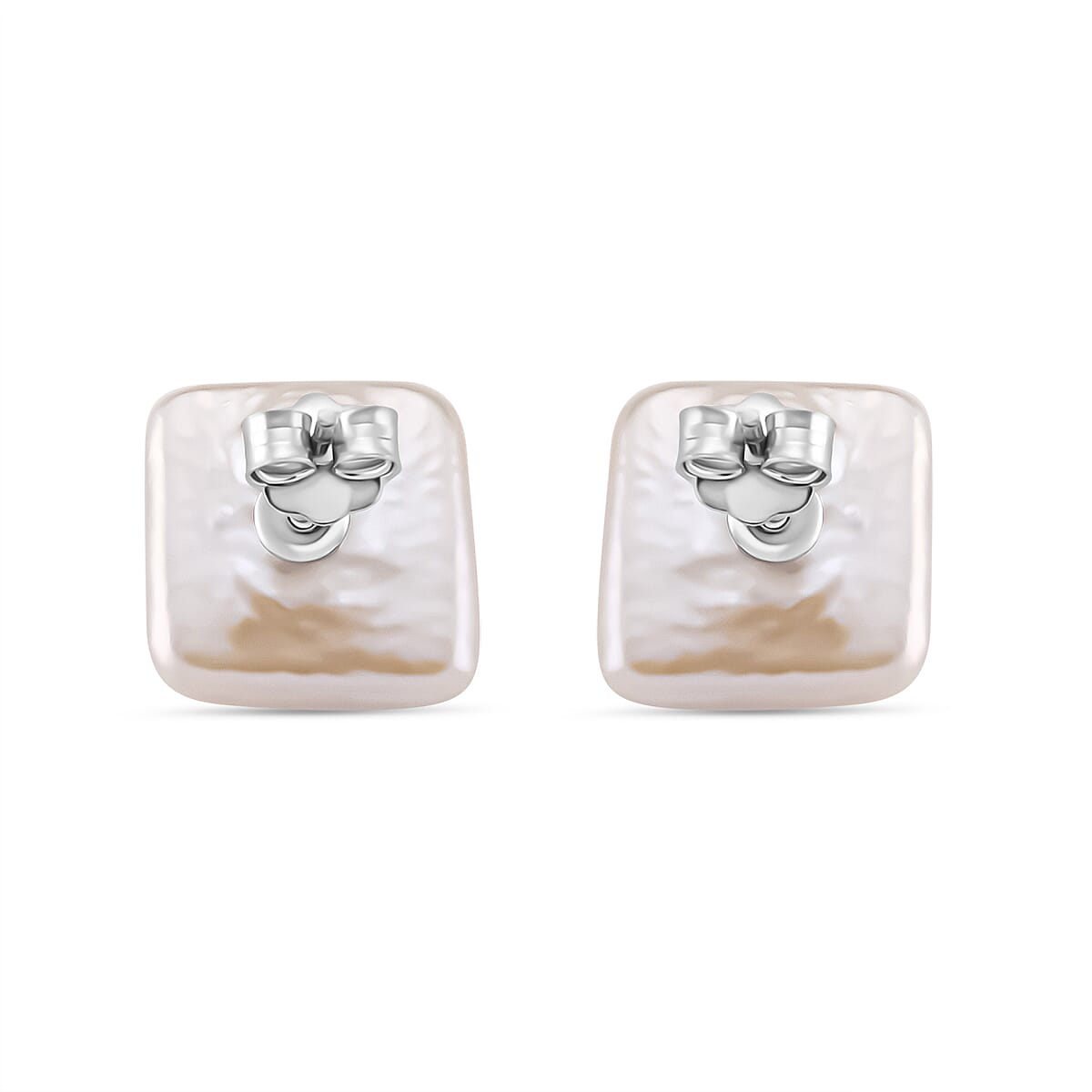 Keshi Pearl Earring with Push Back in Rhodium Overlay Sterling Silver 4.00 Ct. Keshi Pearl Earring with Push Back in Rhodium Overlay Sterling Silver 4.00 Ct.