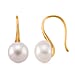 White Fresh Water Pearl Earring with Hook in Rhodium Overlay Sterling Silver 6.00 Ct.