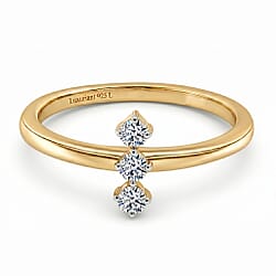 LUXURIANT Lab Grown Diamond 3-Stone (SI-GH) Ring in Sterling Silver