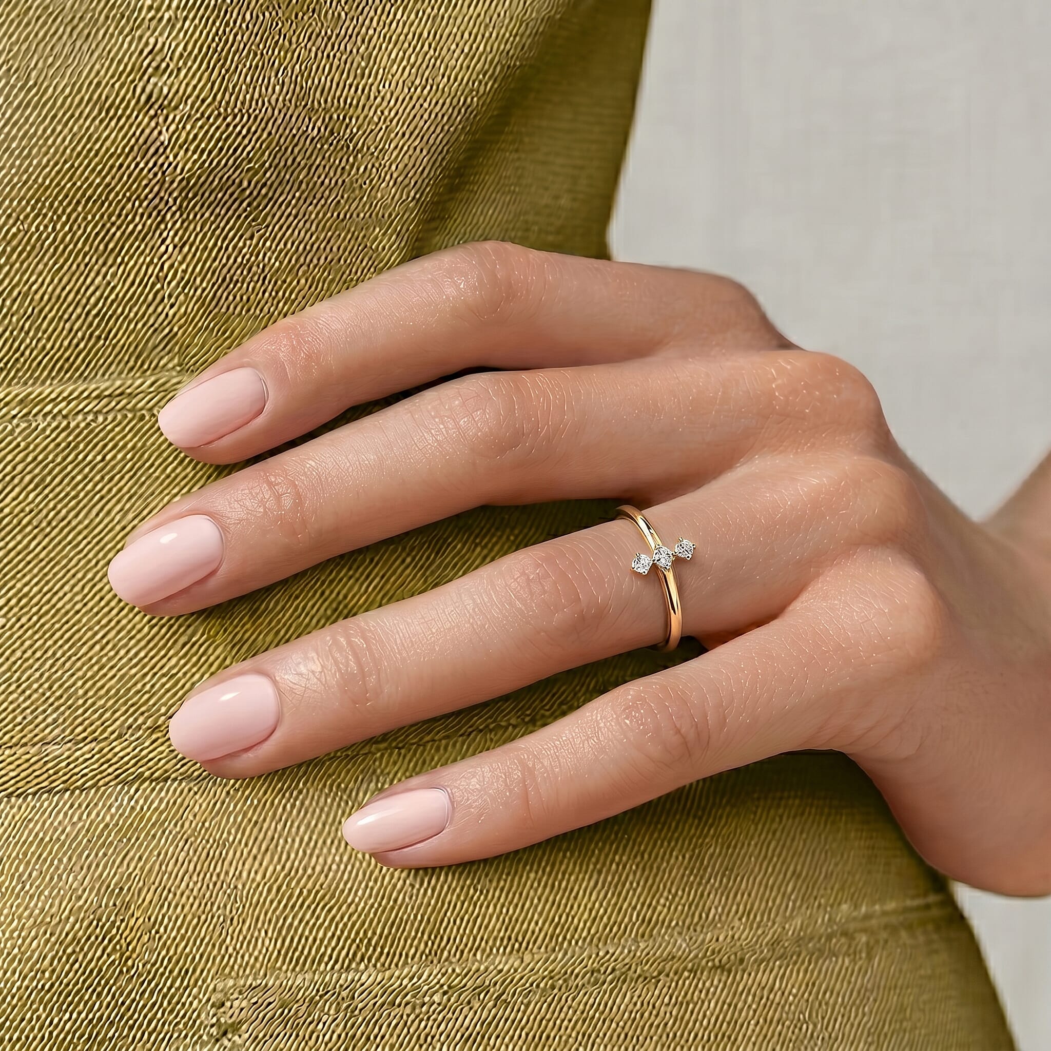 LUXURIANT Lab Grown Diamond 3-Stone (SI-GH) Ring in Sterling Silver