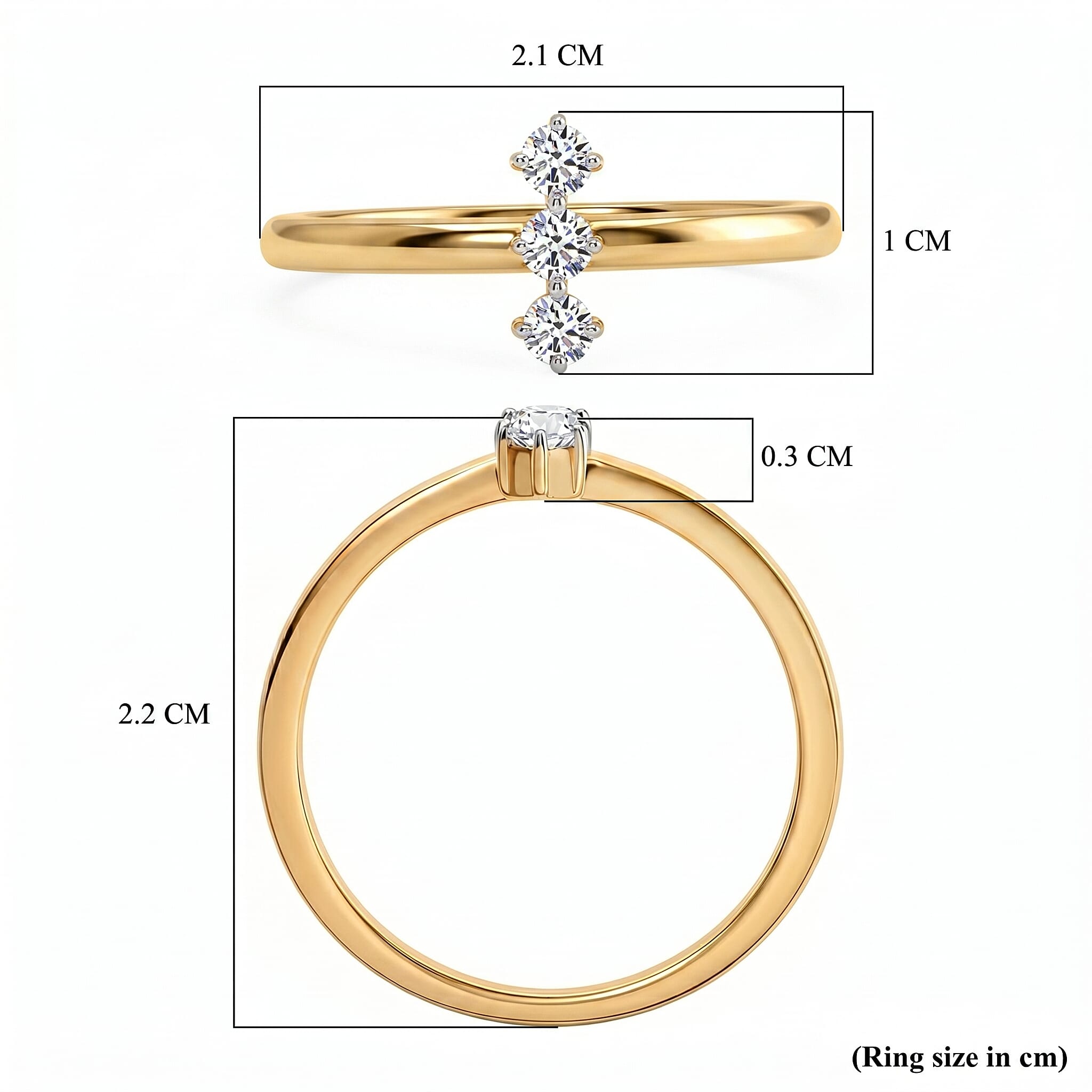 LUXURIANT Lab Grown Diamond 3-Stone (SI-GH) Ring in Sterling Silver
